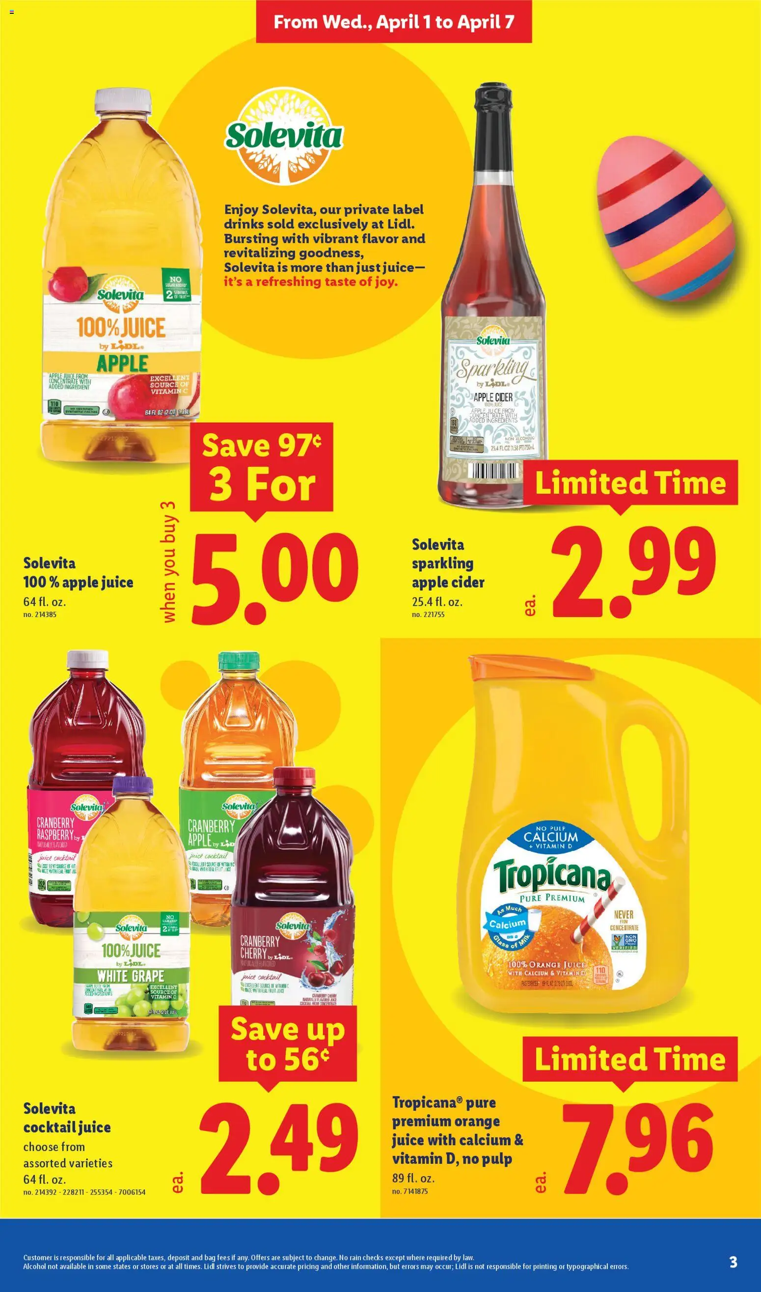 Lidl Weekly Ad - valid from 01.04.2026 | Page: 3 | Products: Vitamin, Milk, Raspberry, Bag