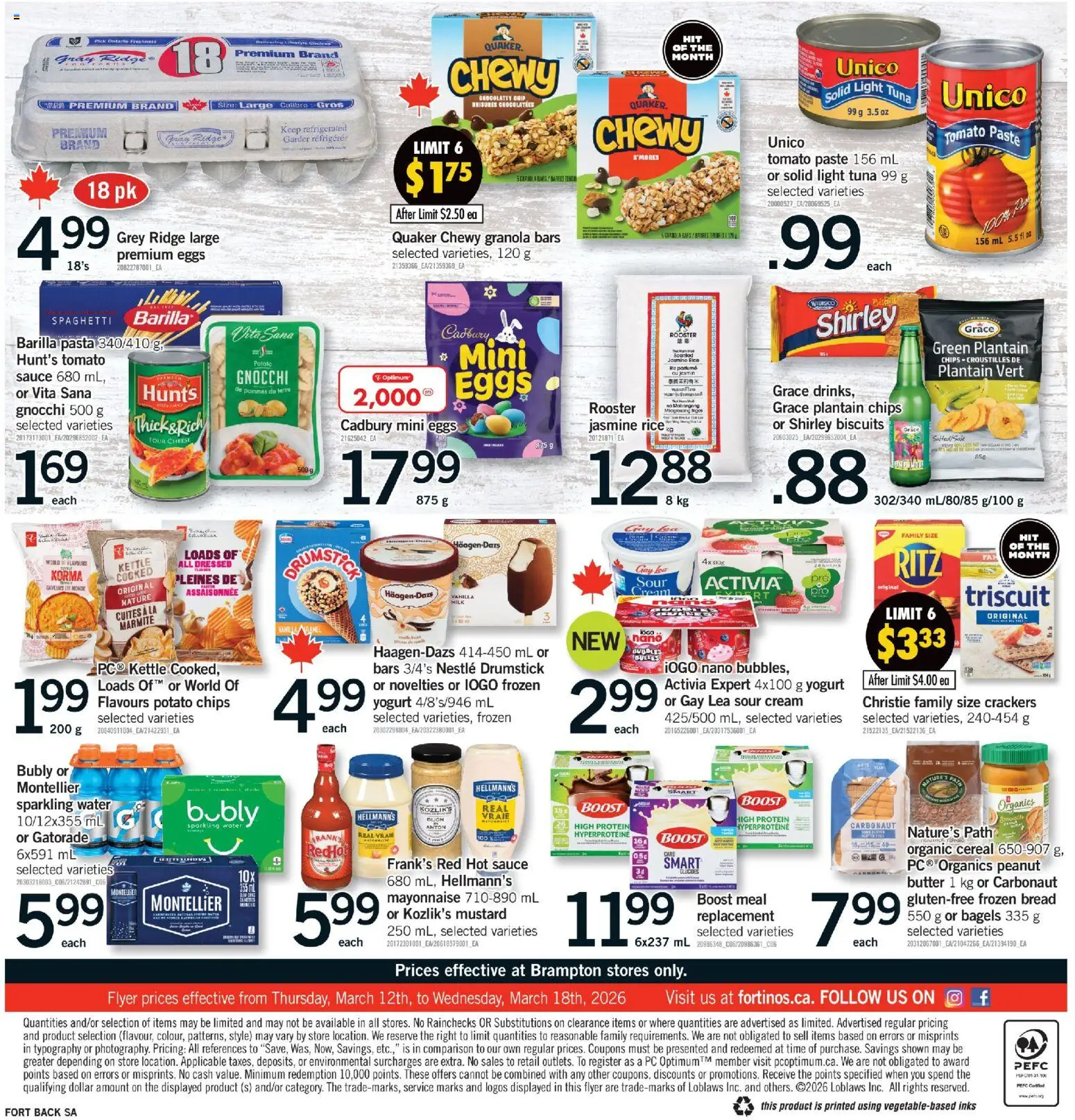 Fortinos flyer valid from 12.03.2026 | Page: 2 | Products: Rice, Sour cream, Cream, PC