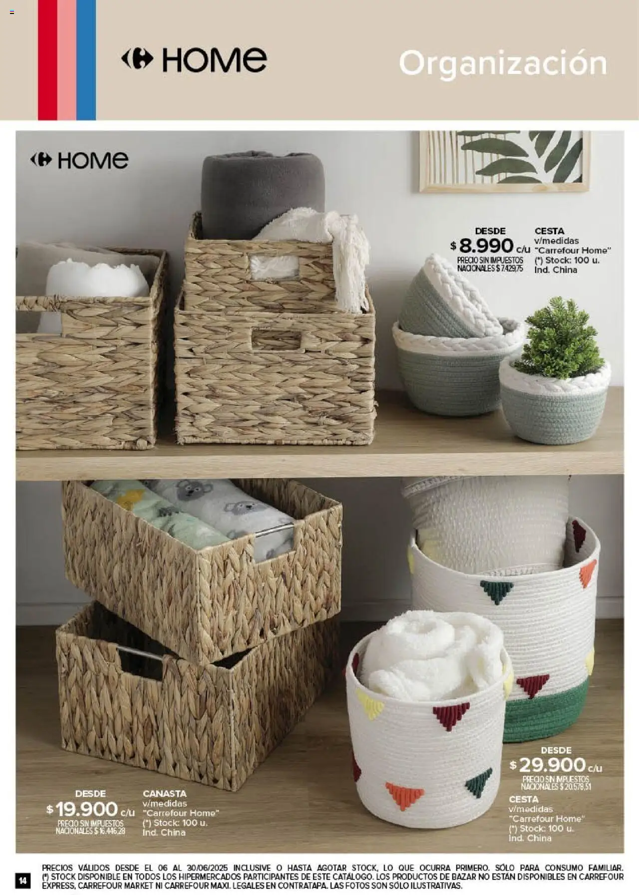 Carrefour - Deco Hogar │ válido desde el 06.06.2025 | Página: 14 | Productos: Cesta, Canasta