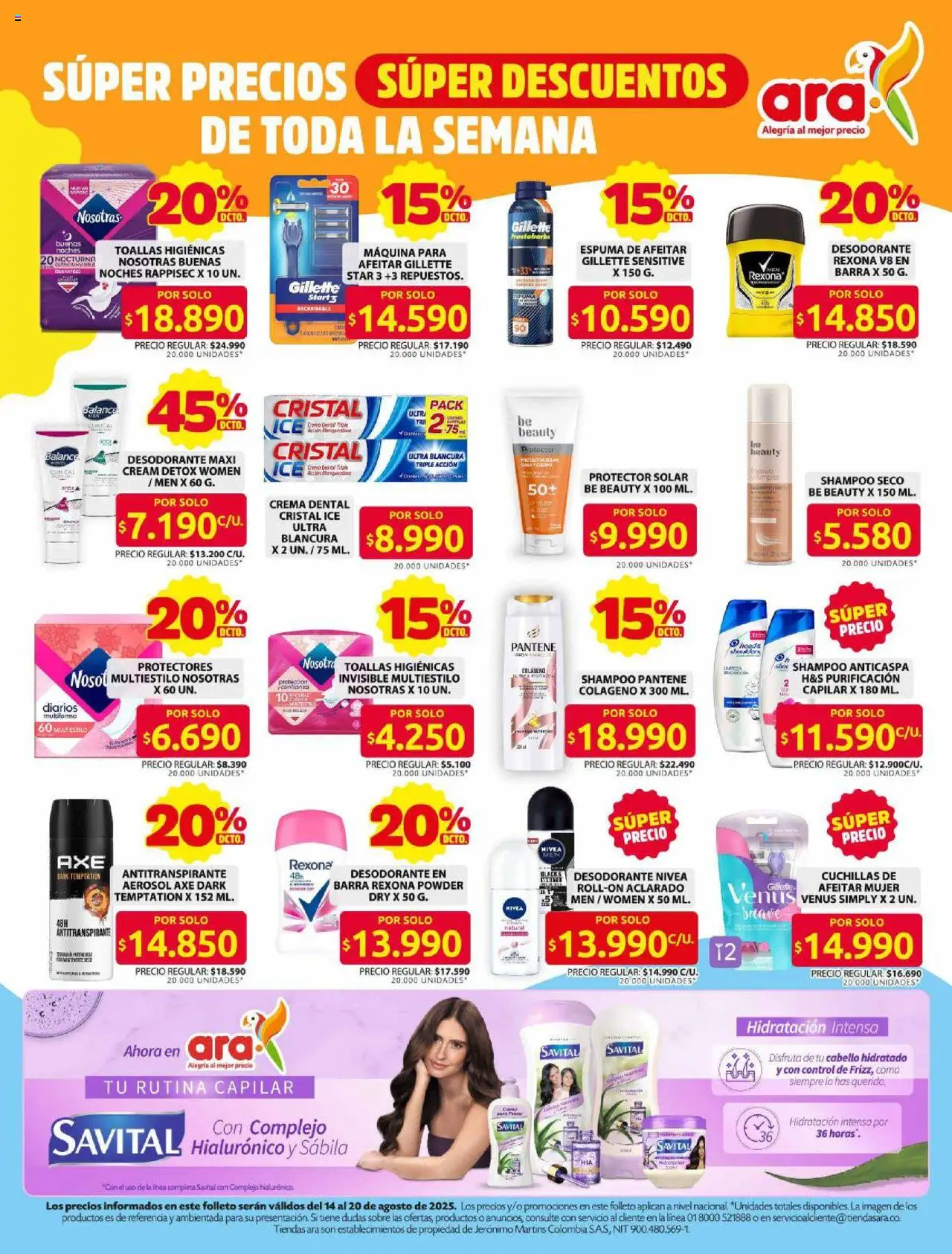 Ara revista - valida desde el 14.08.2025 | Página: 8 | Productos: Crema, Shampoo, Espuma de afeitar, Crema dental