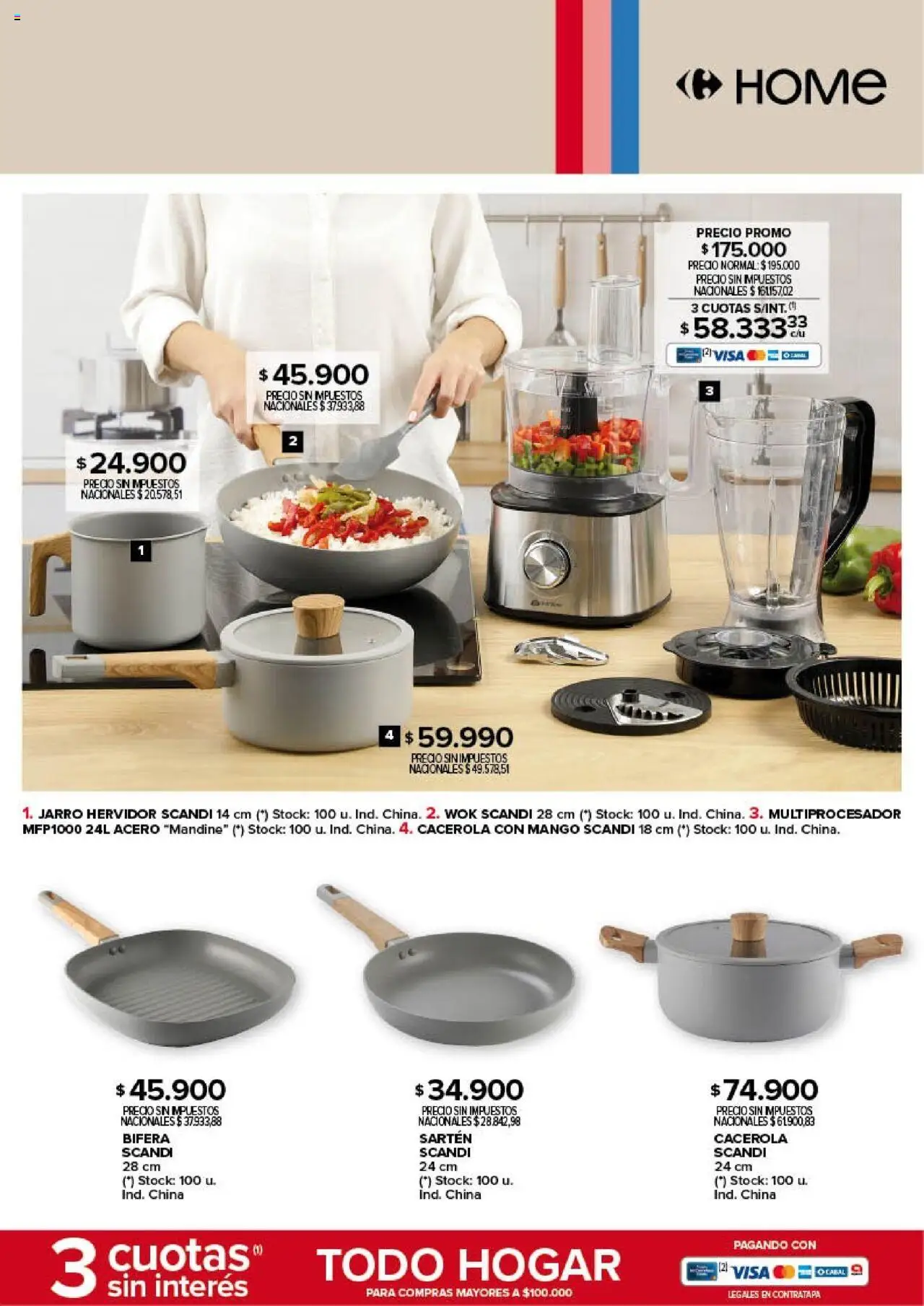 Carrefour - Deco Hogar │ válido desde el 06.06.2025 | Página: 9 | Productos: Bifera, Sartén, Wok, Mango