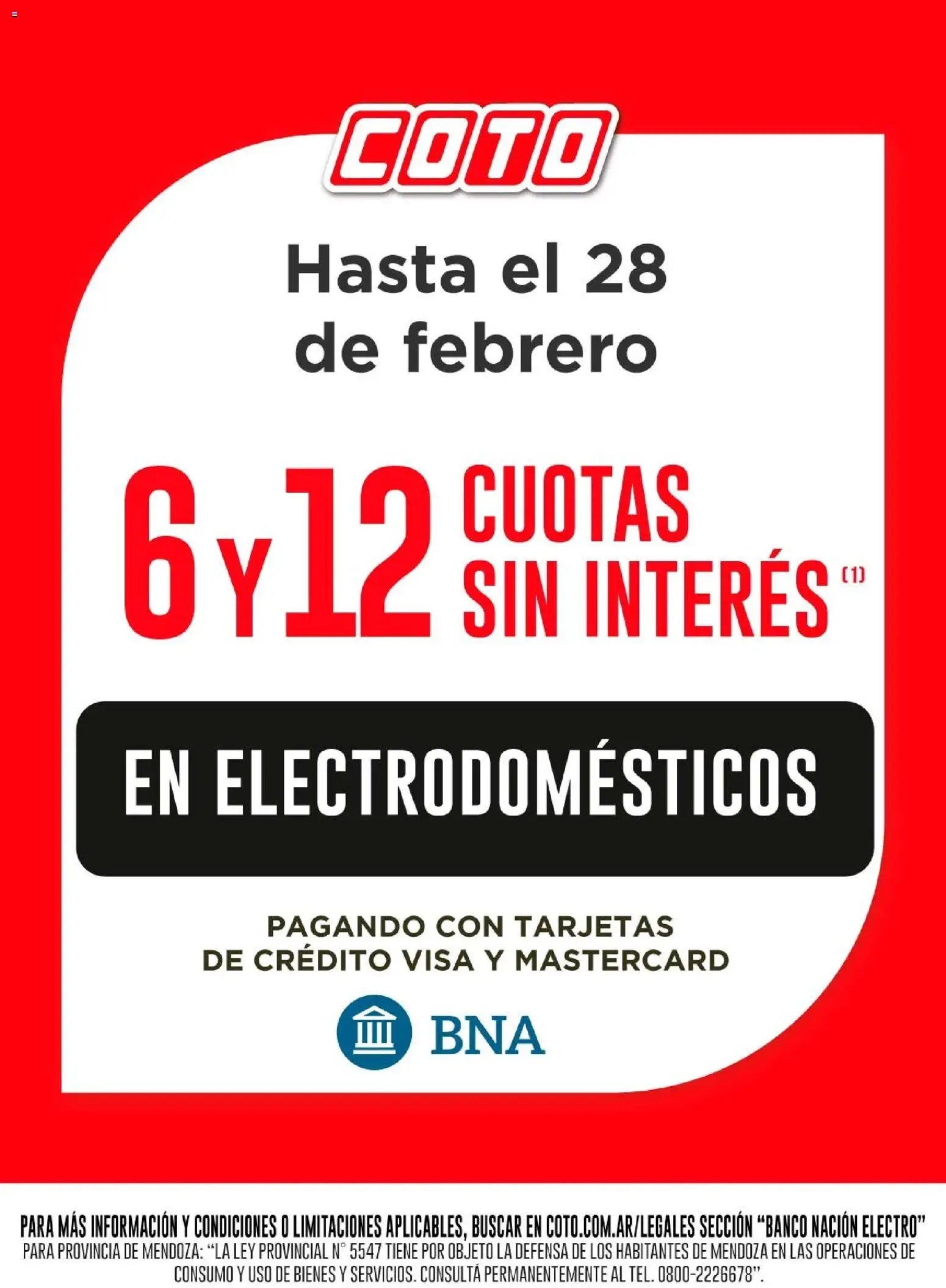 Coto - BNA Electro Febrero │ válido desde el 01.02.2026 | Página: 1 | Productos: Banco