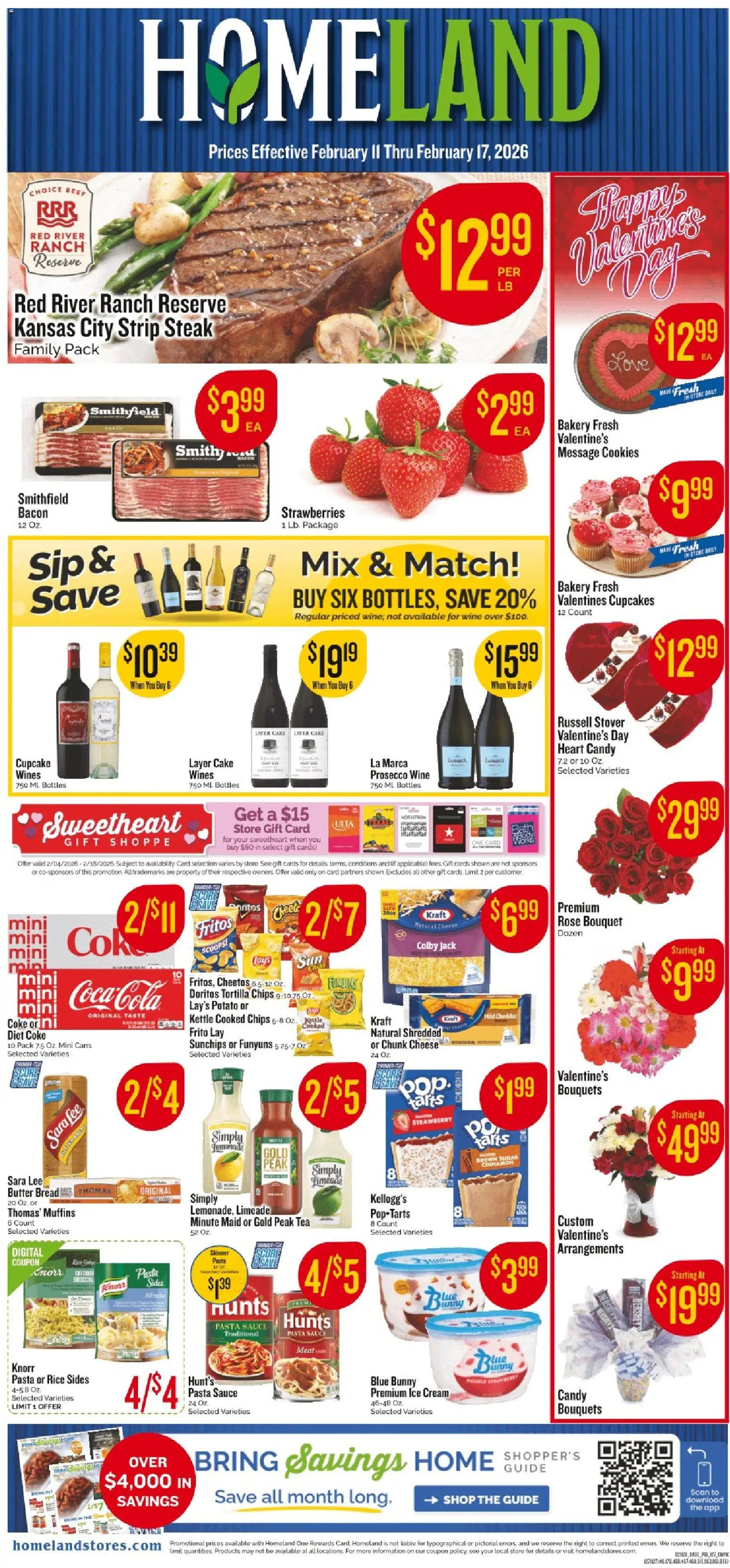 Homeland Weekly Ad - valid from 11.02.2026 | Page: 1 | Products: Bakery, Beef, Cream, Sauce