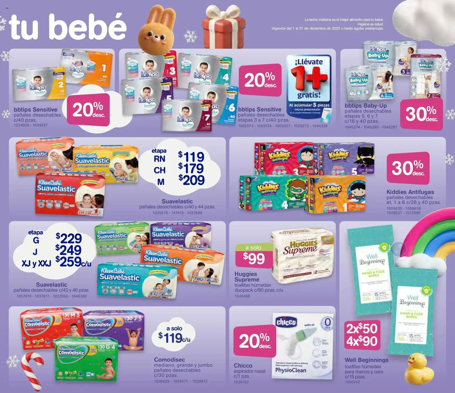 Nuevas ofertas de Farmacia Benavides válidas en toda la República Mexicana desde el 01.12.2025. ¡Encuentra las mejores ofertas en Farmacia Benavides catálogo! | Página: 17 | Productos: Toallitas húmedas, Leche, Pañales