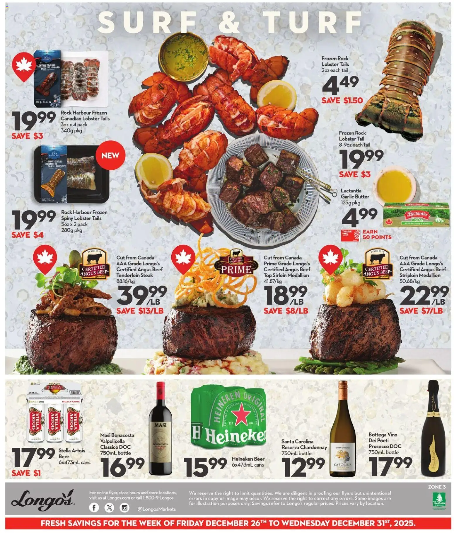 Longo's flyer valid from 26.12.2025 | Page: 3 | Products: Beef, Butter, Beer