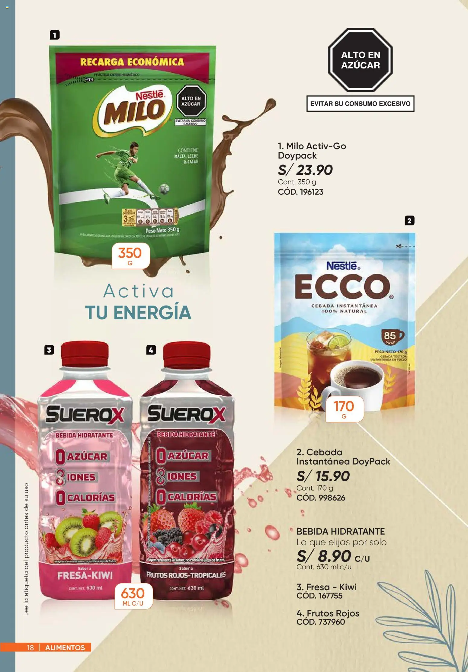 Catálogo Azzorti válido desde 15.12.2025 | Página: 18 | Productos: Leche, Jugo, Peso, Polvo