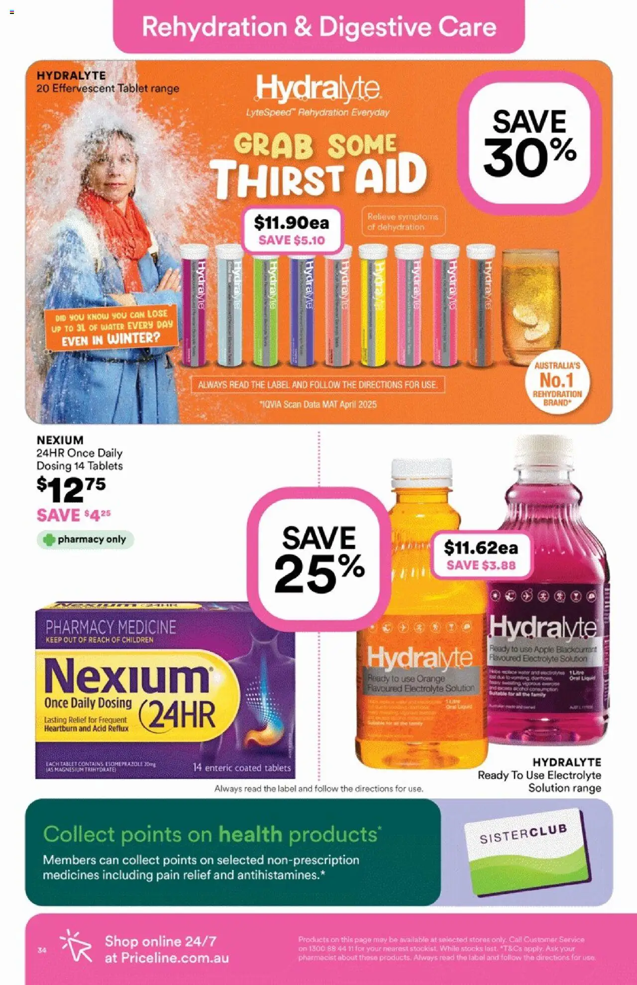 Priceline Pharmacy catalogue - valid from 14.08.2025 | Page: 34 | Products: Water, Tablet, Tablets, Pain relief