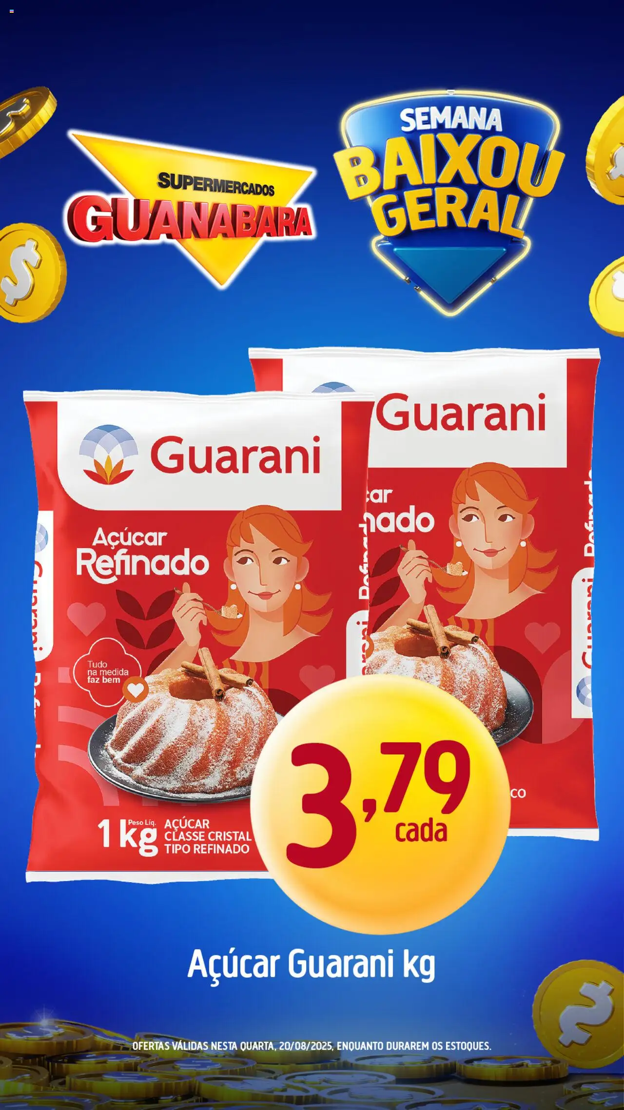 Supermercados Guanabara Folheto - válido de 20.08.2025 | Página: 9 | Produtos: Açúcar