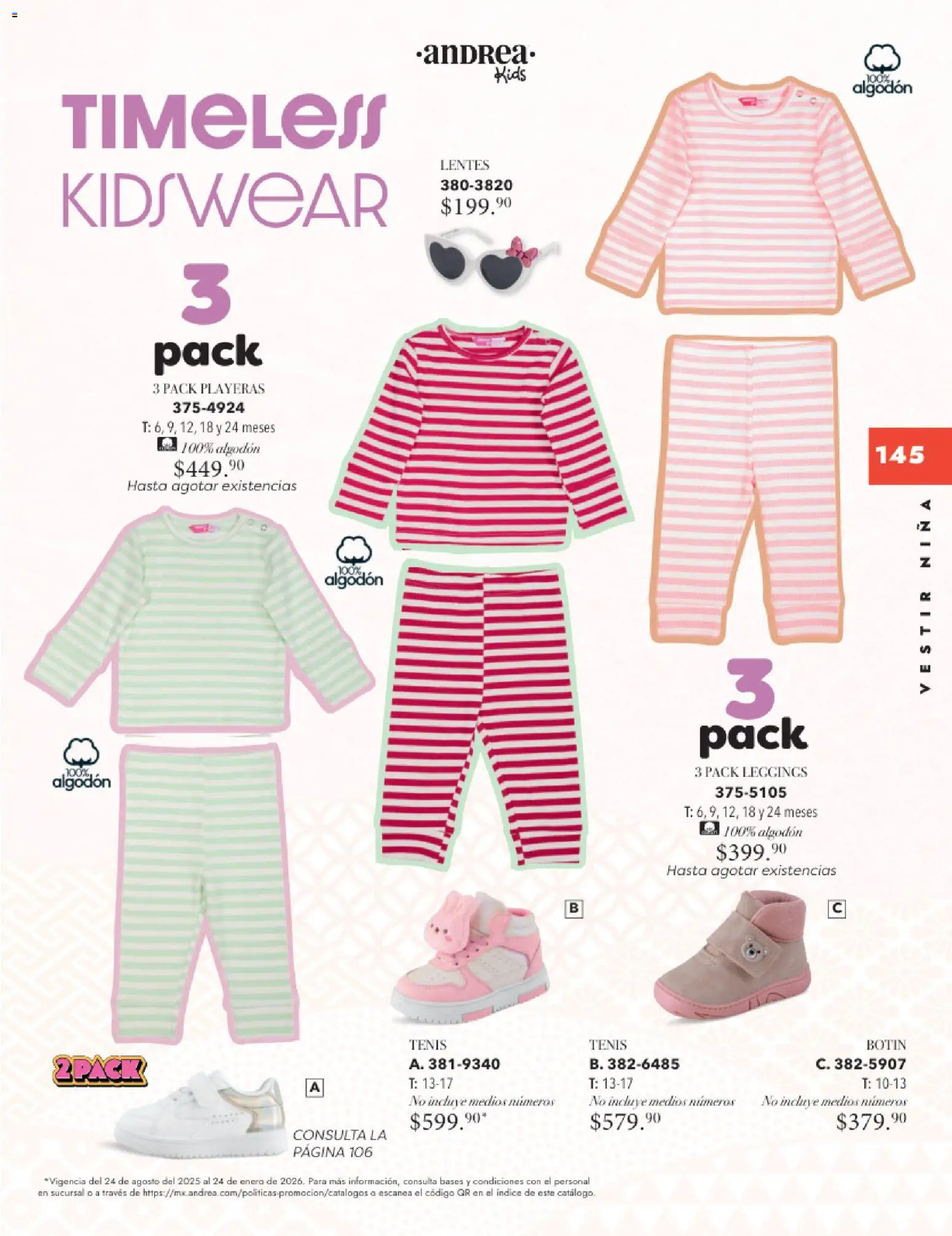 Nuevas ofertas de Andrea válidas en toda la República Mexicana desde el 26.11.2025. ¡Encuentra las mejores ofertas en Andrea catálogo Infantil Kids! | Página: 94 | Productos: Leggings, Tenis, Algodón, Botín