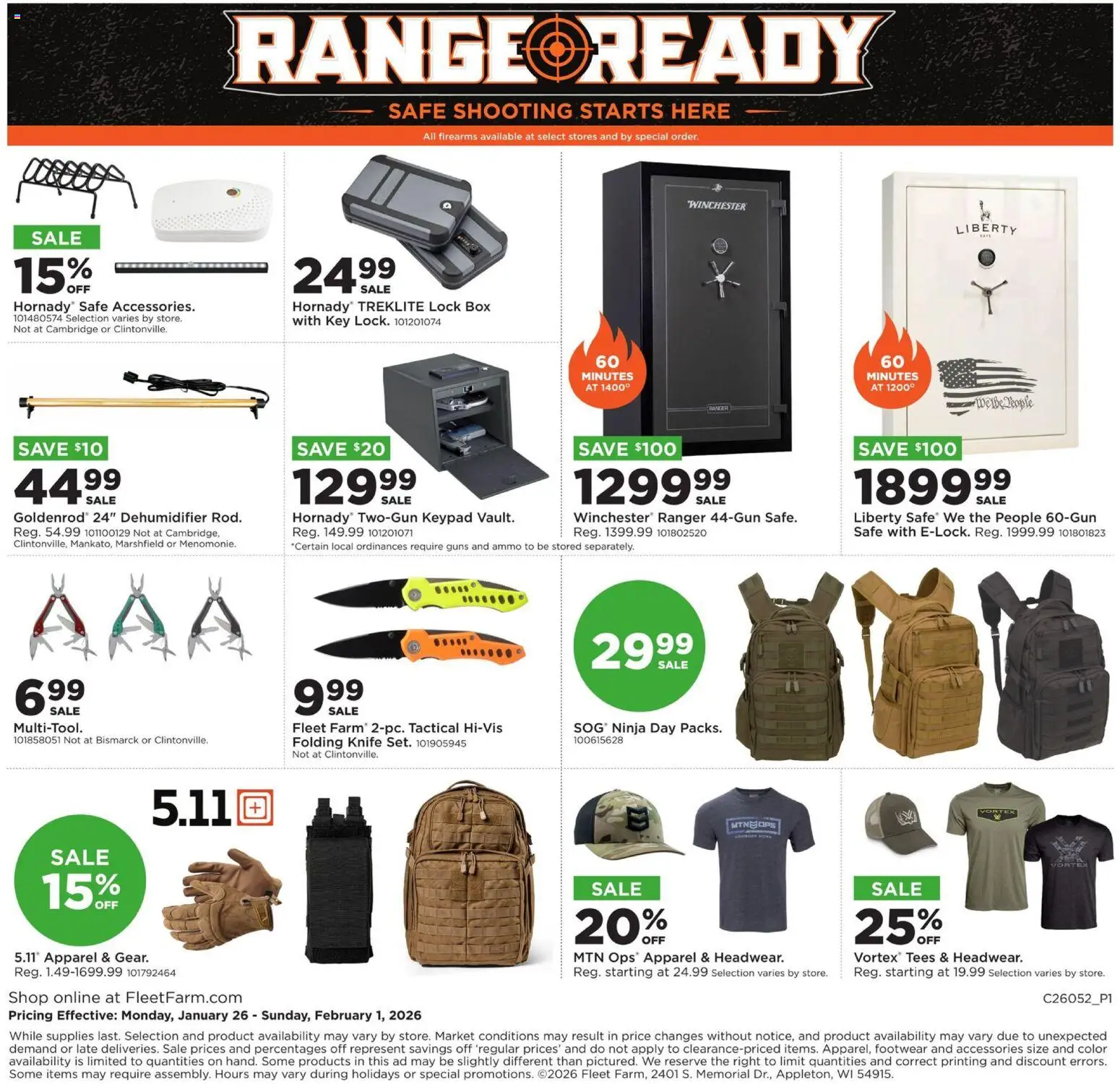 Mills Fleet Farm Range Ready - valid from 26.01.2026 | Page: 8 | Products: Safe, Box, Ammo, Dehumidifier