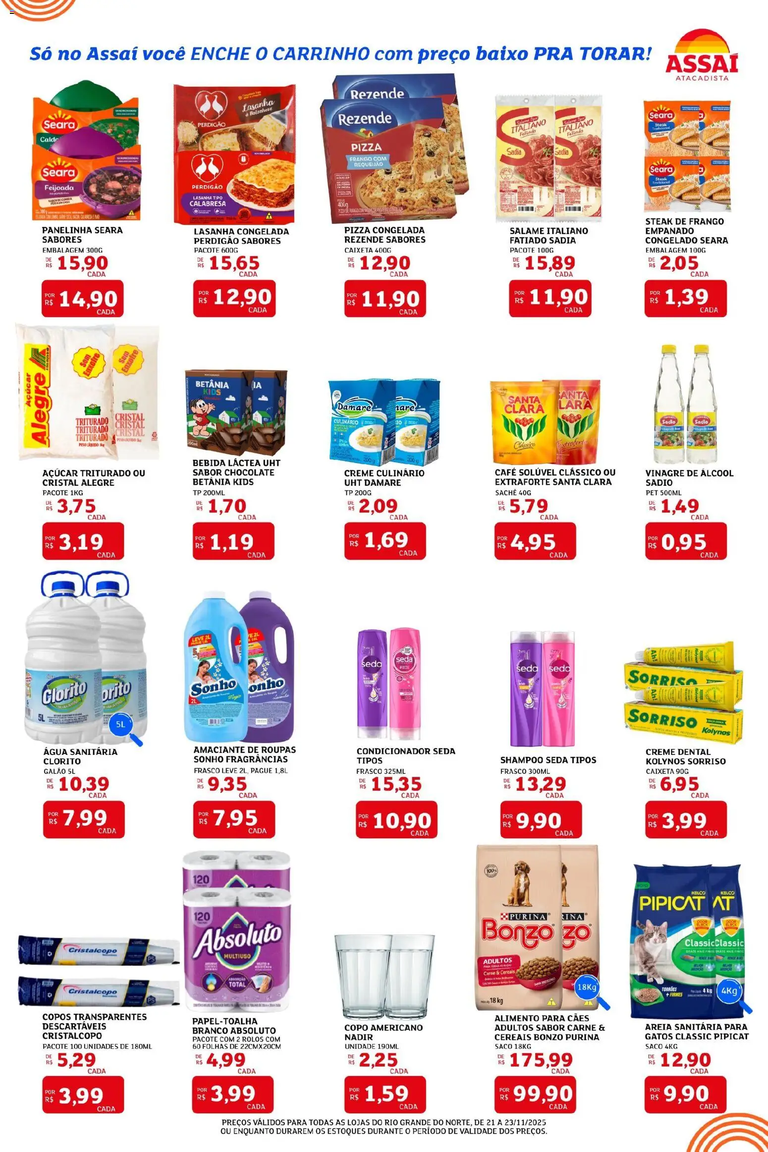 Assaí Atacadista Folheto - válido de 21.11.2025 | Página: 2 | Produtos: Shampoo, Chocolate, Salame, Roupas