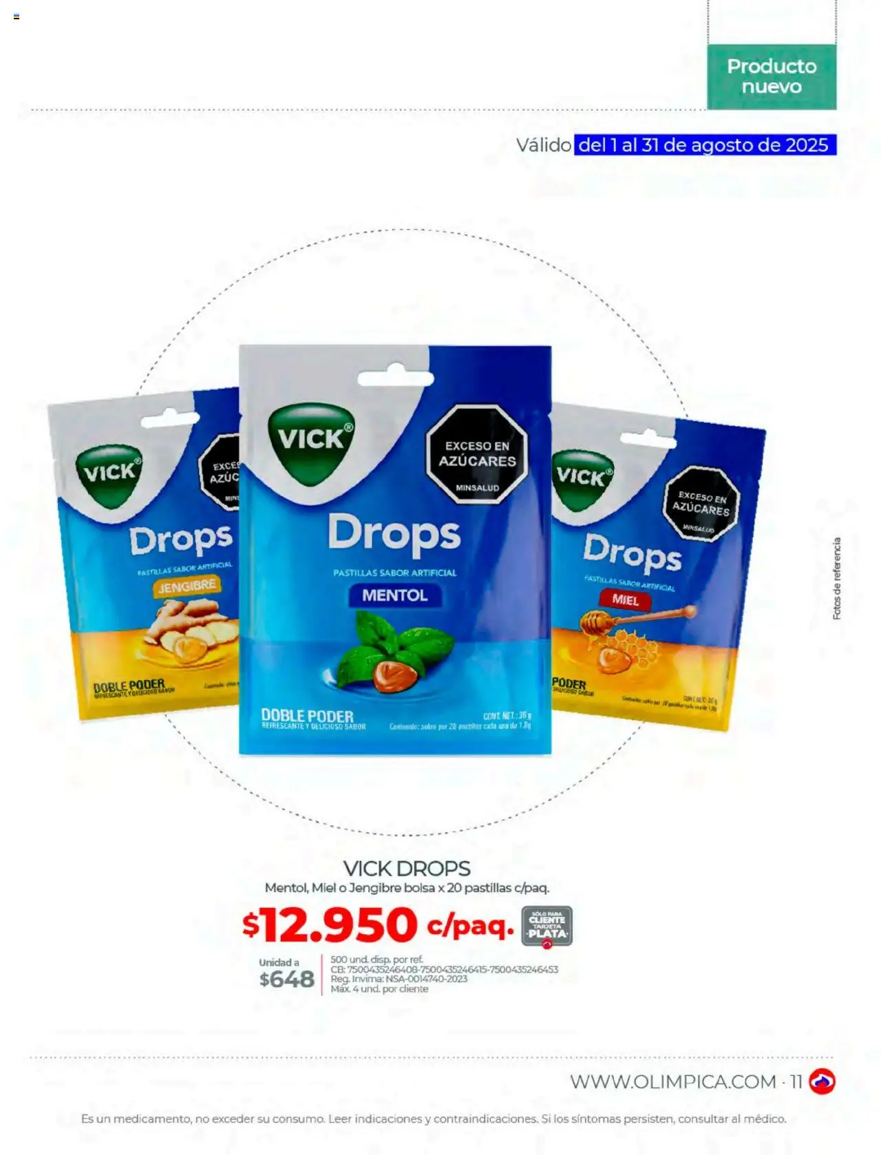 Olímpica revista - valida desde el 01.08.2025 | Página: 11 | Productos: Bolsa, Sobre