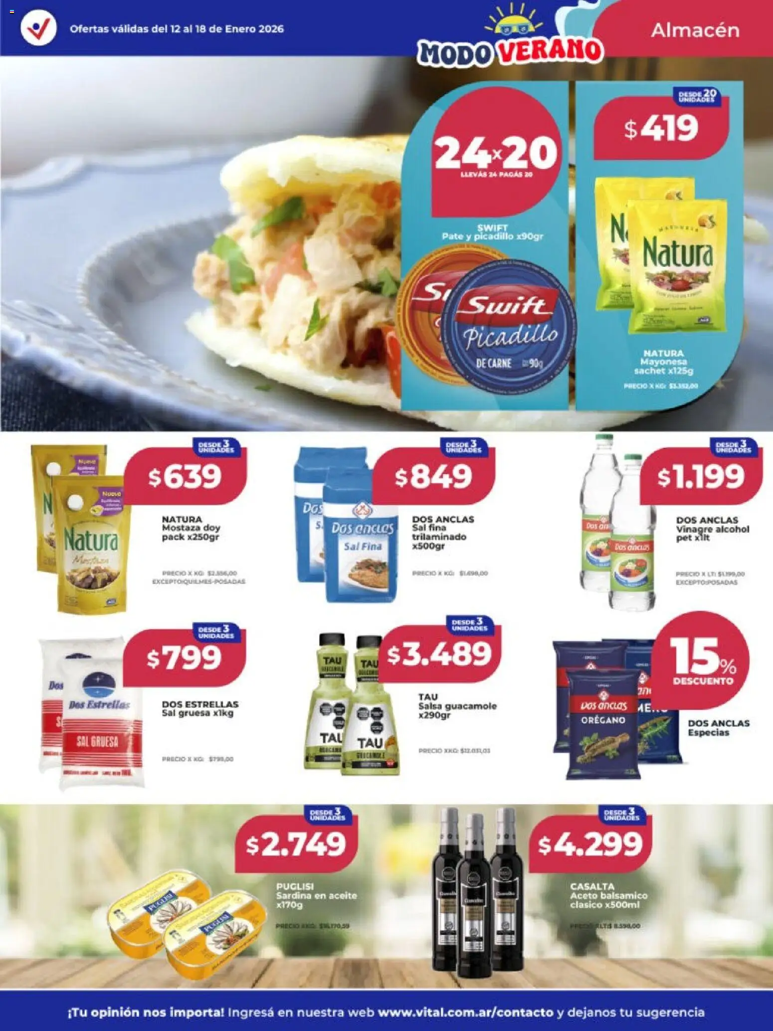 Vital - Ofertas - Mar del Plata  │ válido desde el 12.01.2026 | Página: 13 | Productos: Vinagre, Mostaza, Sal, Orégano