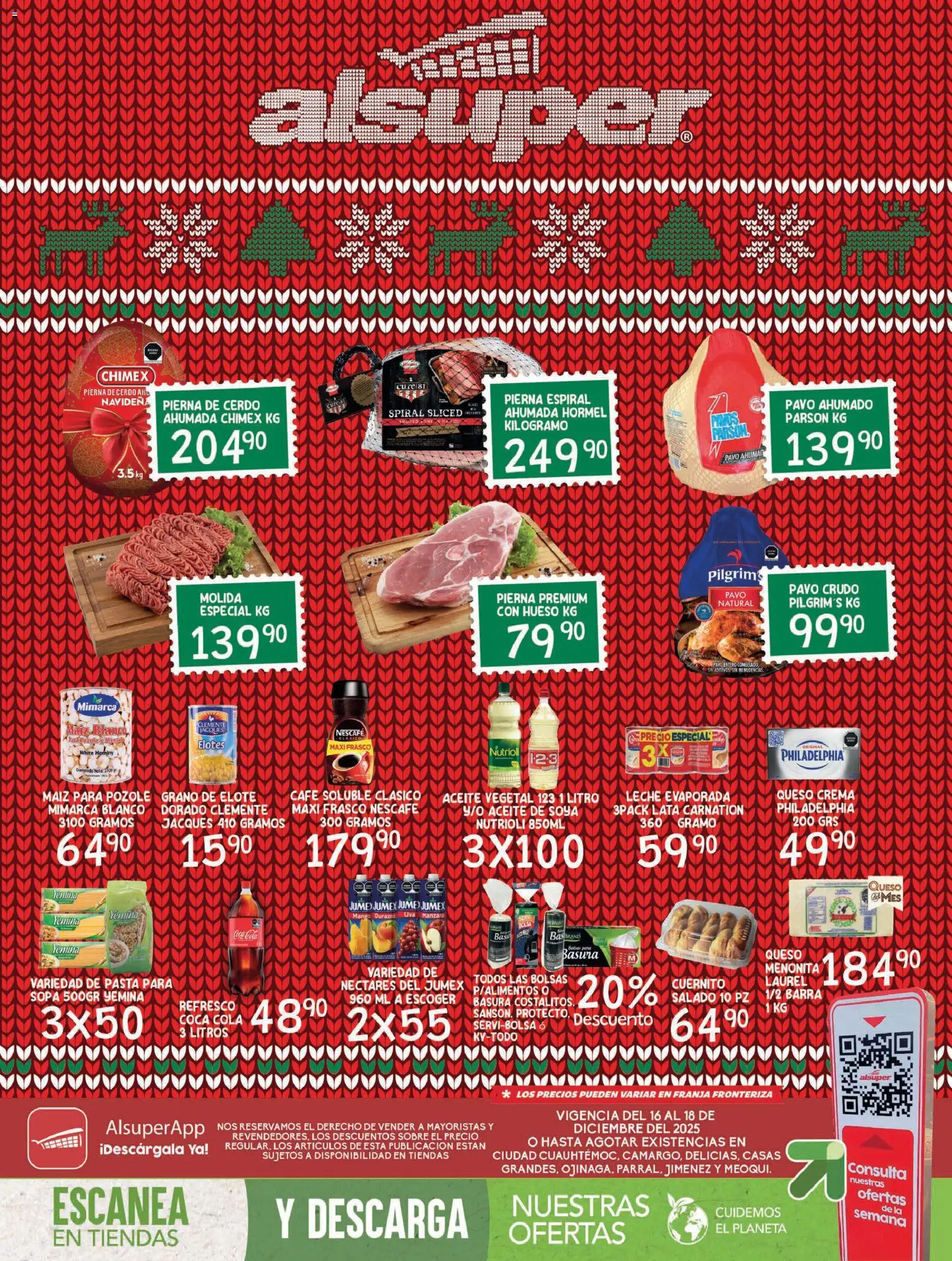 Nuevas ofertas de Alsuper válidas en toda la República Mexicana desde el 16.12.2025. ¡Encuentra las mejores ofertas en Alsuper folleto! | Página: 1 | Productos: Maíz, Queso crema, Frasco, Pasta
