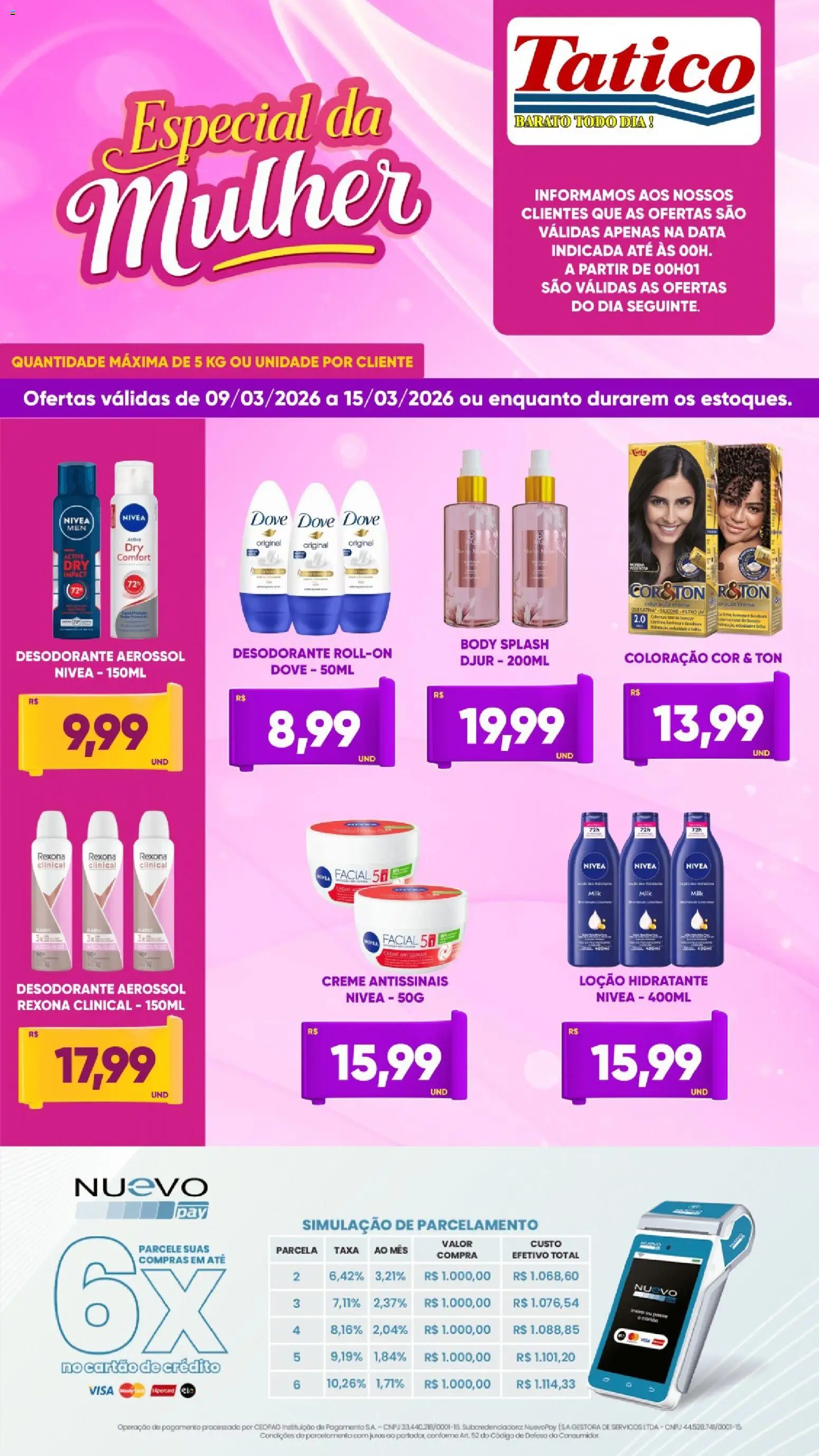 Tatico Folheto - válido de 09.03.2026 | Página: 8 | Produtos: Desodorante, Creme, Rexona, Body