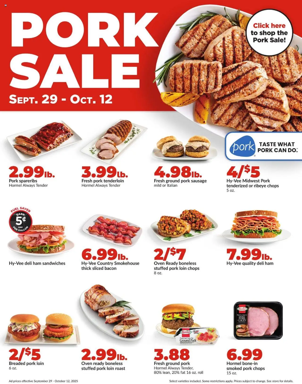 HyVee Weekly Ad - valid from 06.10.2025 | Page: 10 | Products: Ham, Pork, Sausage, Oven