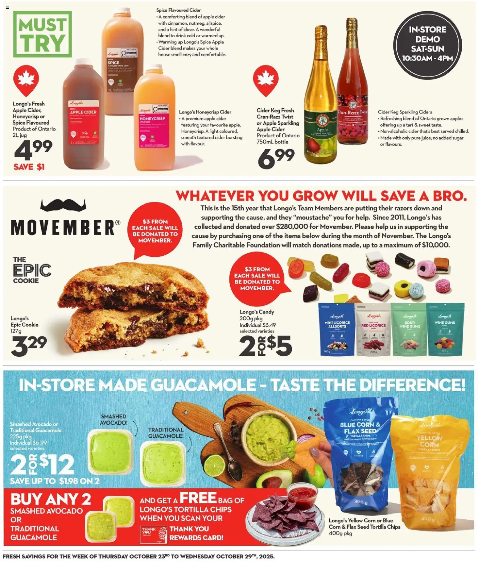 Longo's flyer valid from 23.10.2025 | Page: 14 | Products: Chips, Bag, Wine, Apples