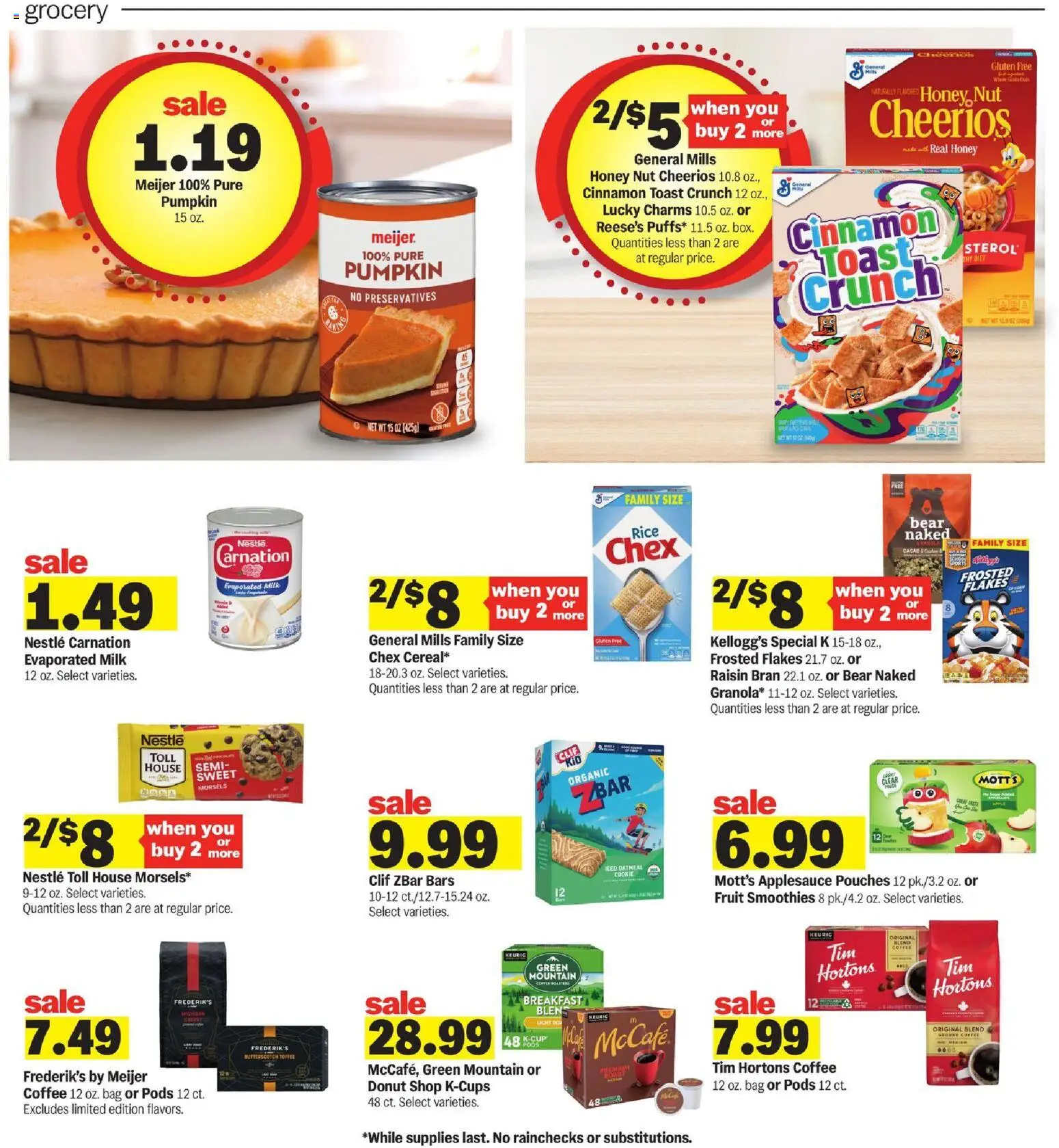 Meijer Weekly Ad - MI - valid from 29.10.2025 | Page: 10 | Products: Coffee, Flakes, Pumpkin, Bag