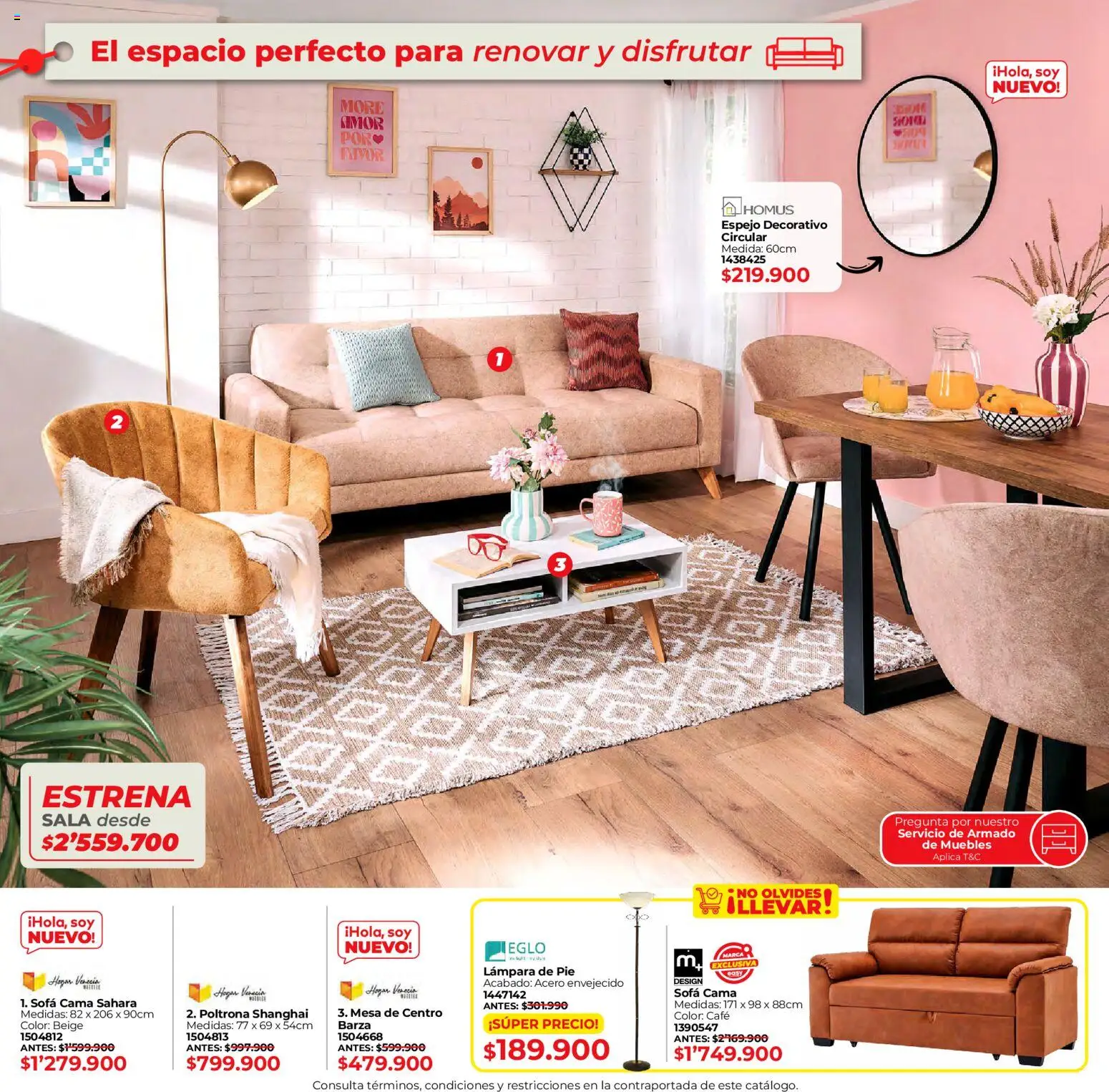 Easy revista - valida desde el 15.01.2026 | Página: 14 | Productos: Sofá, Mesa de centro, Lámpara, Café