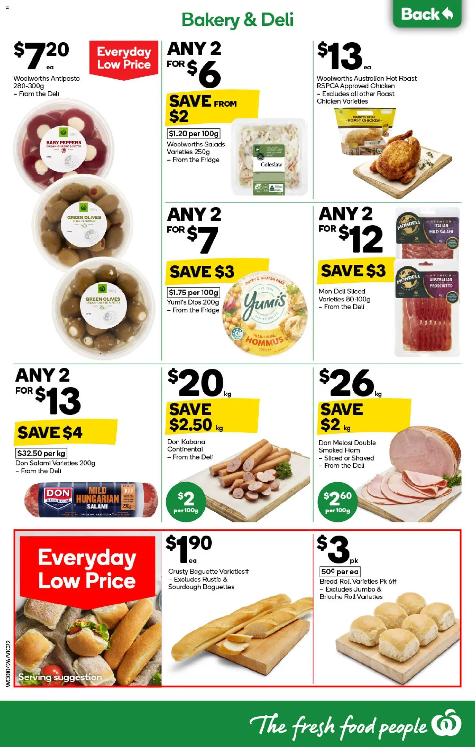 Woolworths catalogue - valid from 01.04.2026 | Page: 22 | Products: Dairy, Salami, Chicken, Olives