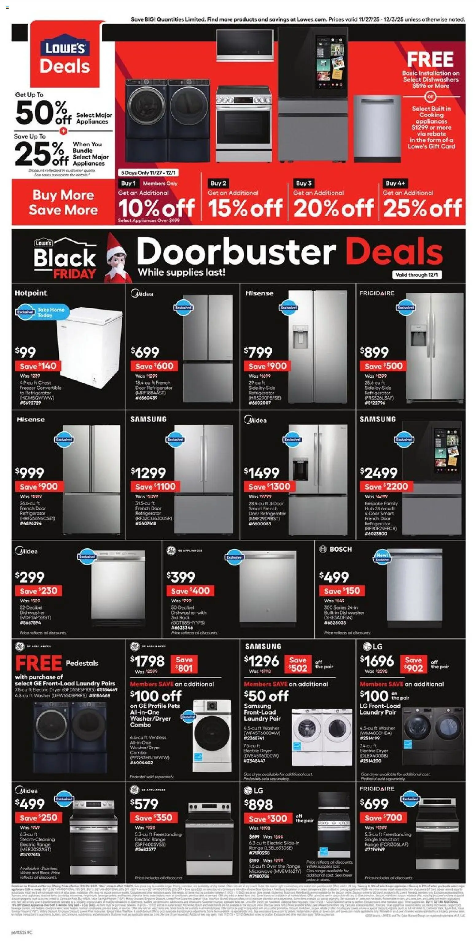 Lowe's Black Friday - valid from 27.11.2025 | Page: 6 | Products: Microwave, Hub, Washer, Dishwasher