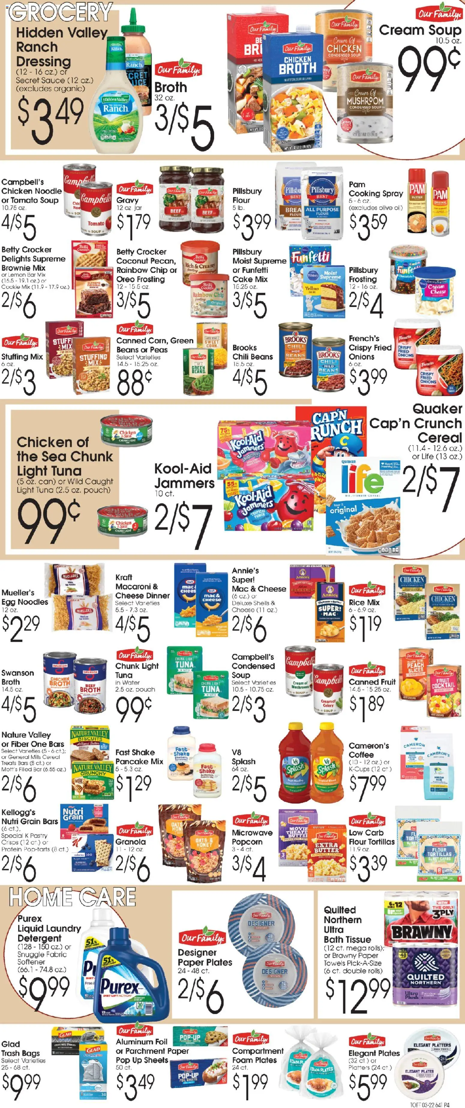 Family Fare Ad - valid from 22.03.2026 | Page: 4 | Products: Noodles, Water, Sauce, Date