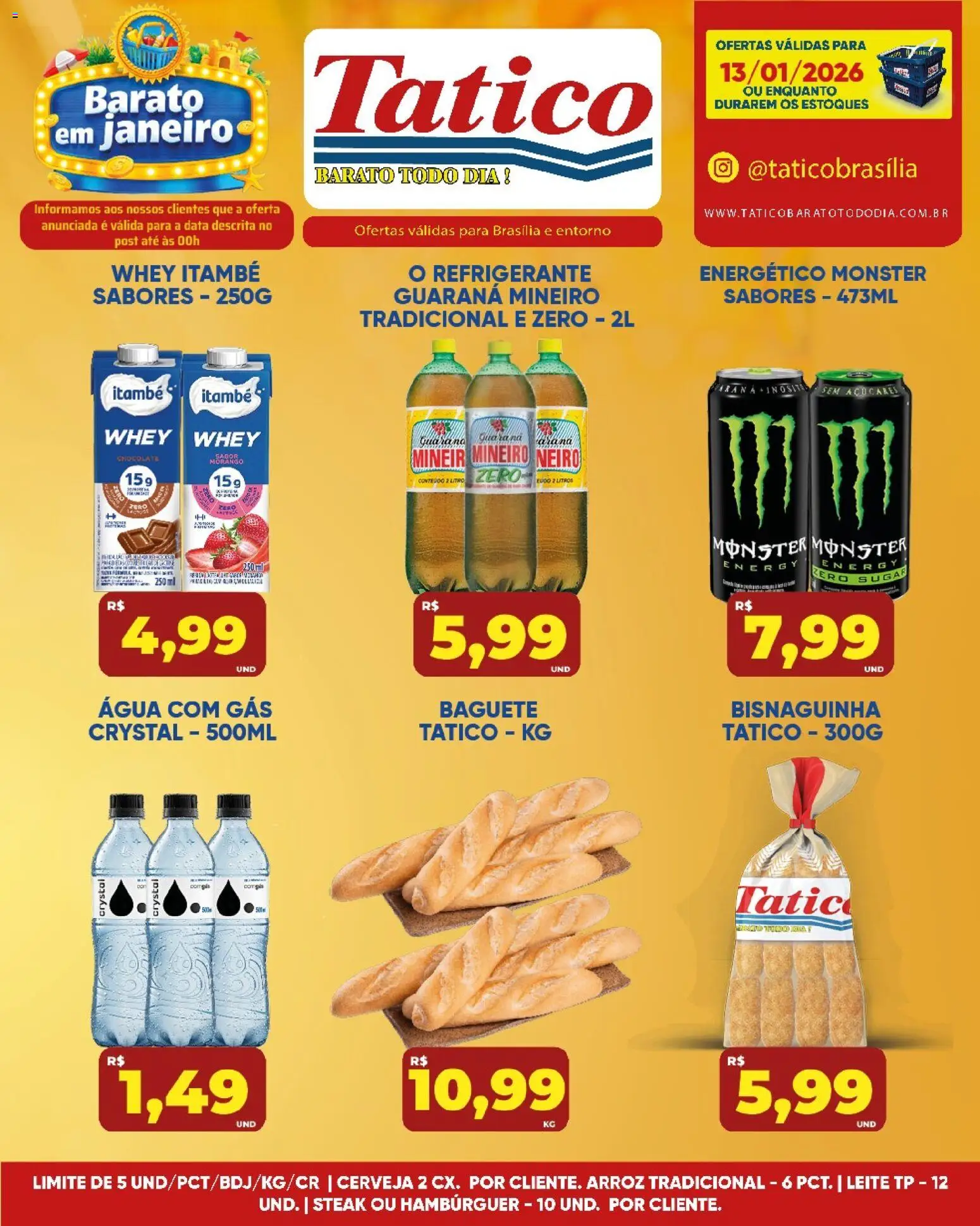 Tatico Folheto - válido de 14.01.2026 | Página: 22 | Produtos: Guaraná, Energético, Hambúrguer, Monster
