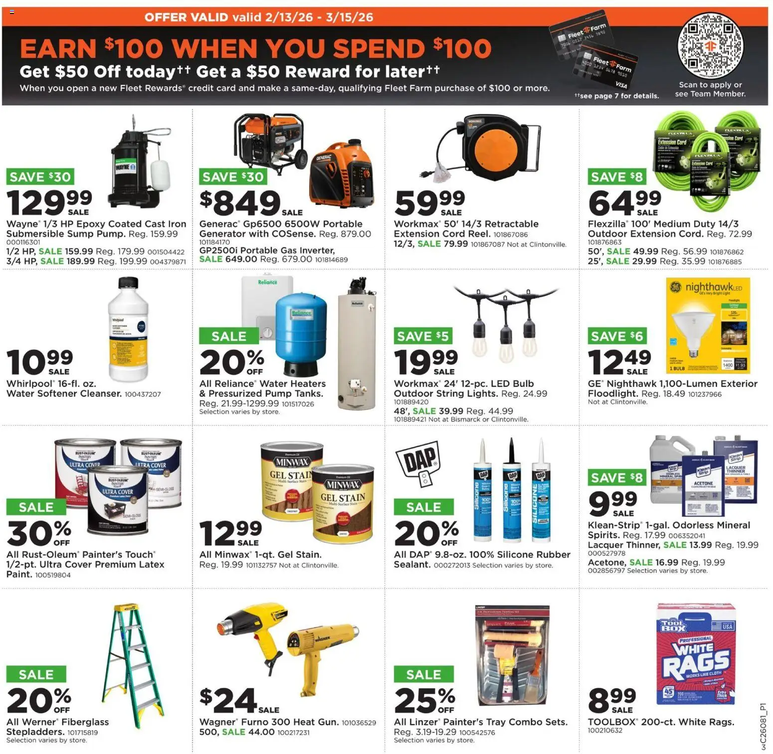 Mills Fleet Farm Weekly Ad - valid from 16.02.2026 | Page: 4 | Products: Pump, Water, Iron