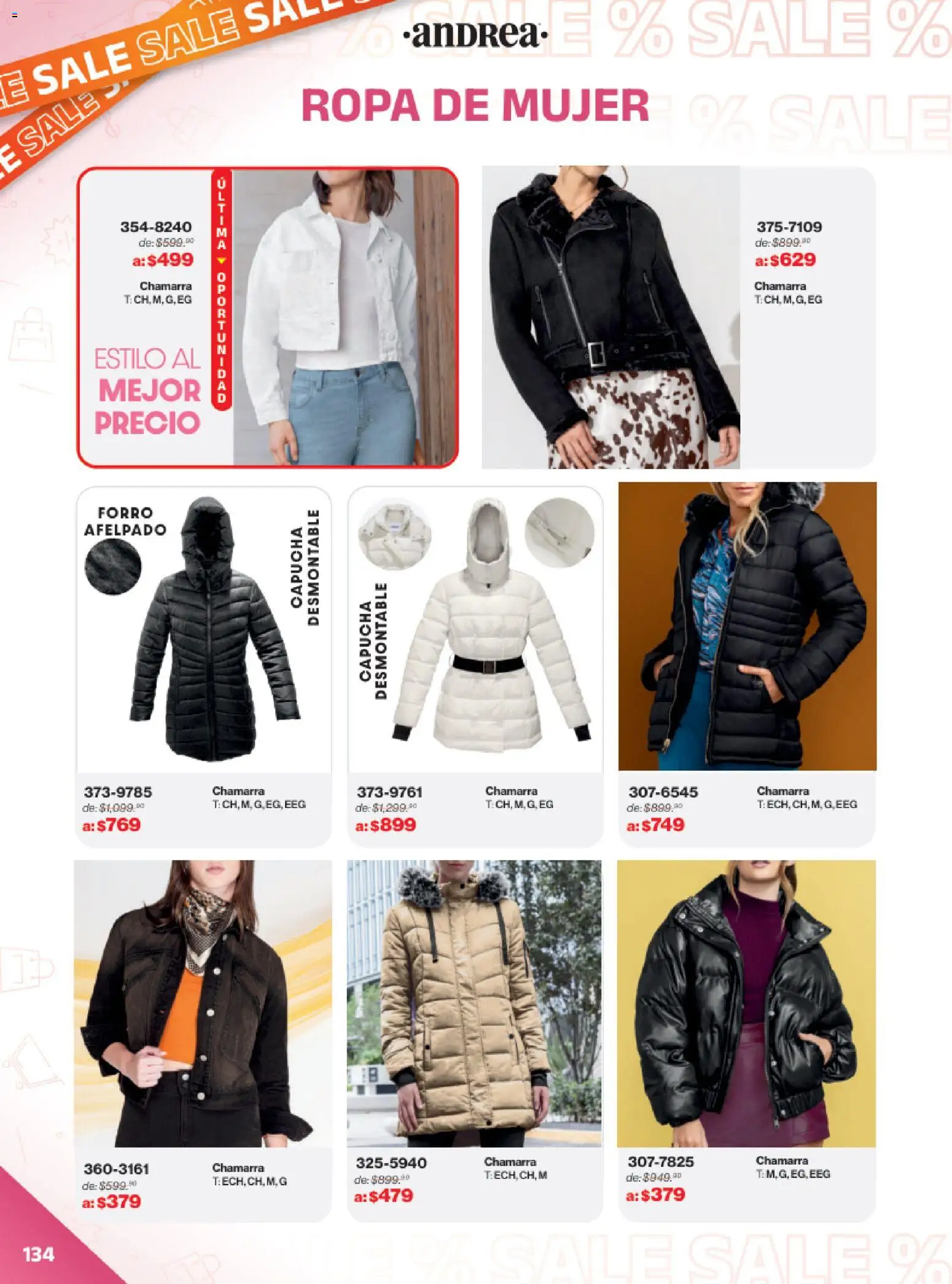 Nuevas ofertas de Andrea válidas en toda la República Mexicana desde el 21.12.2025. ¡Encuentra las mejores ofertas en Andrea catálogo Outlet! | Página: 134 | Productos: Chamarra, Ropa