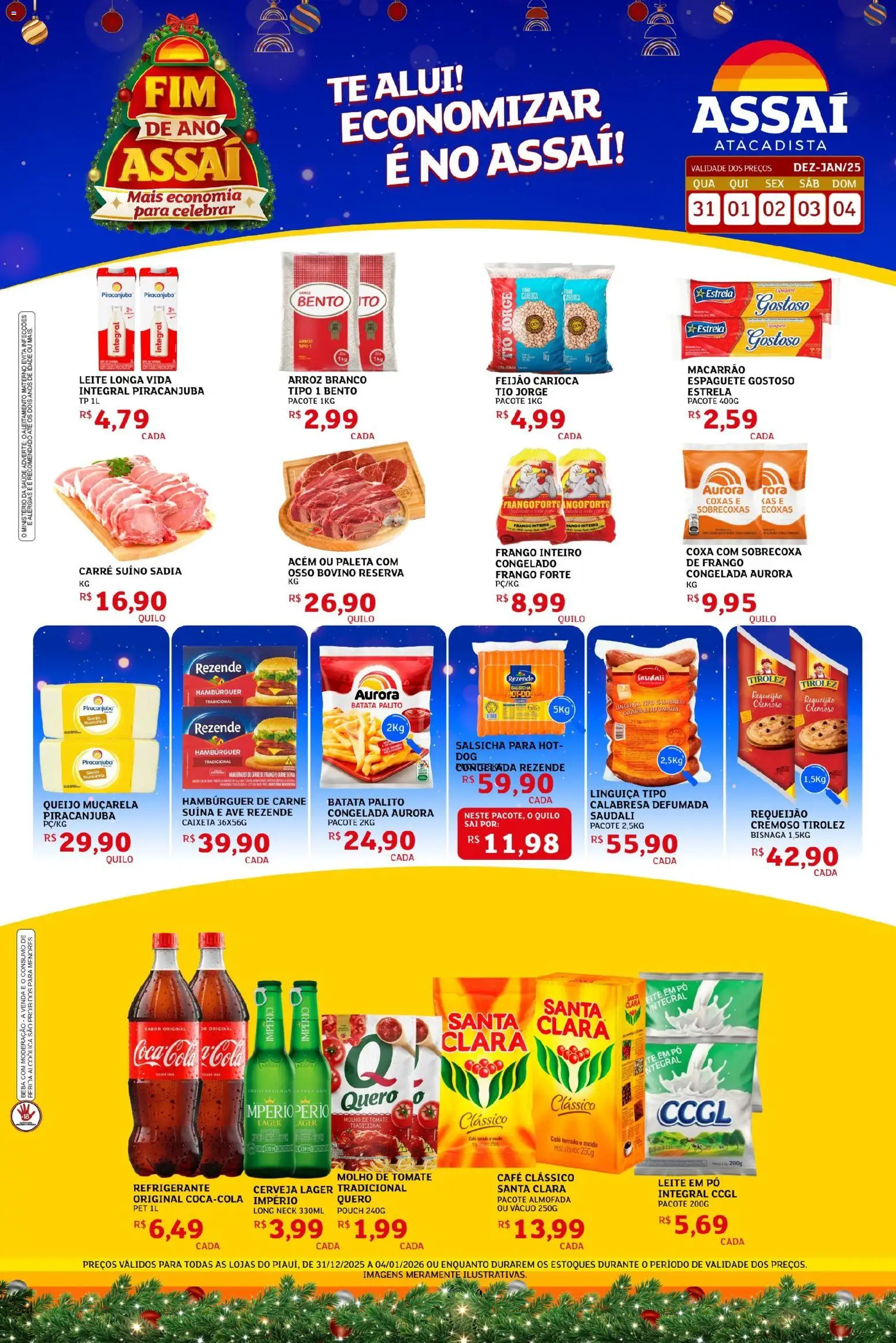 Assaí Atacadista Folheto - válido de 31.12.2025 | Página: 1 | Produtos: Cola, Cerveja, Batata, Requeijão