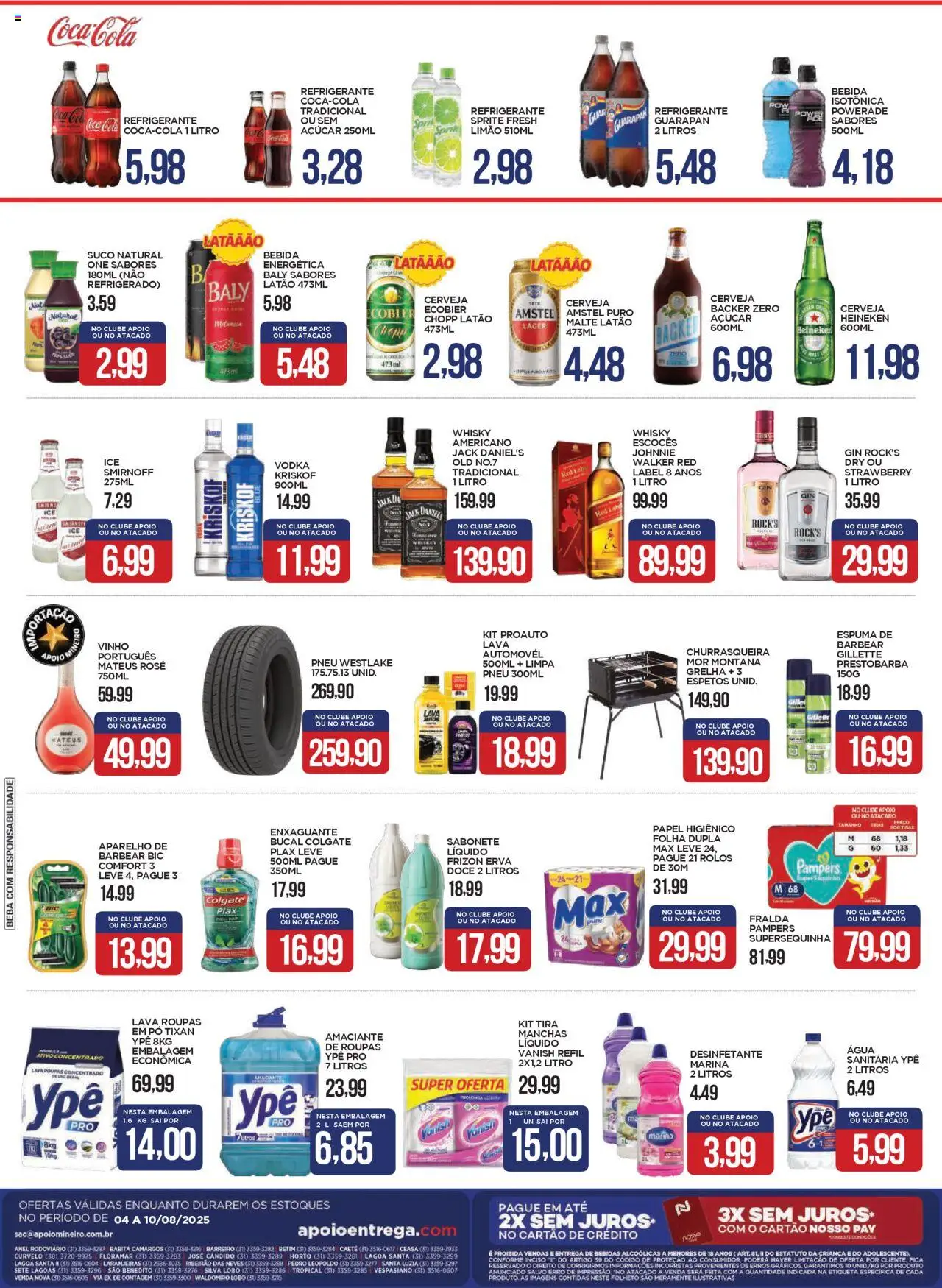 Apoio Mineiro Folheto - válido de 04.08.2025 | Página: 4 | Produtos: Suco, Gin, Sabonete, Kriskof