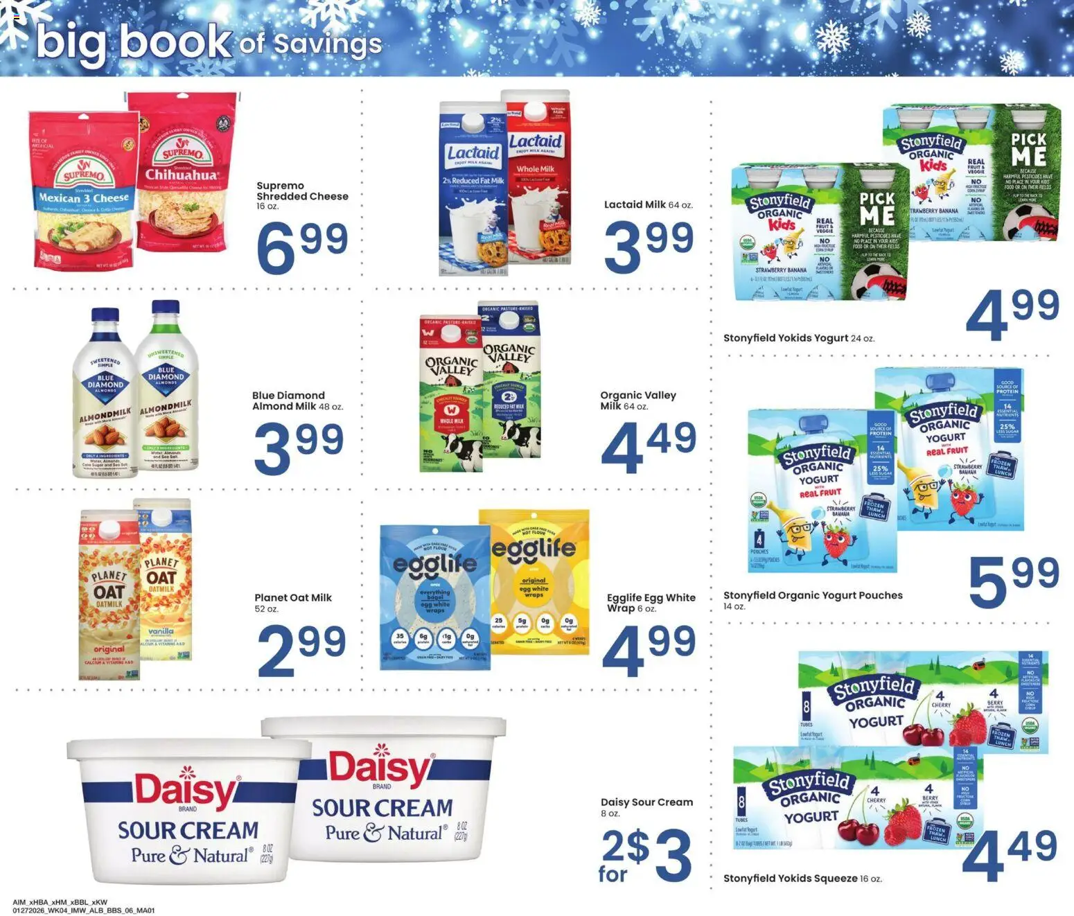 Albertsons Big Book of Savings - valid from 27.01.2026 | Page: 5 | Products: Milk, Cheese, Yogurt, Sour cream