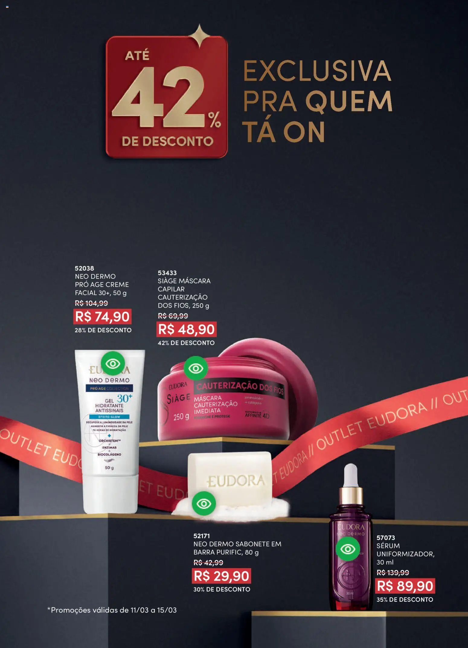 Eudora Folheto - válido de 11.03.2026 | Página: 125 | Produtos: Máscara facial, Sérum, Creme, Sabonete