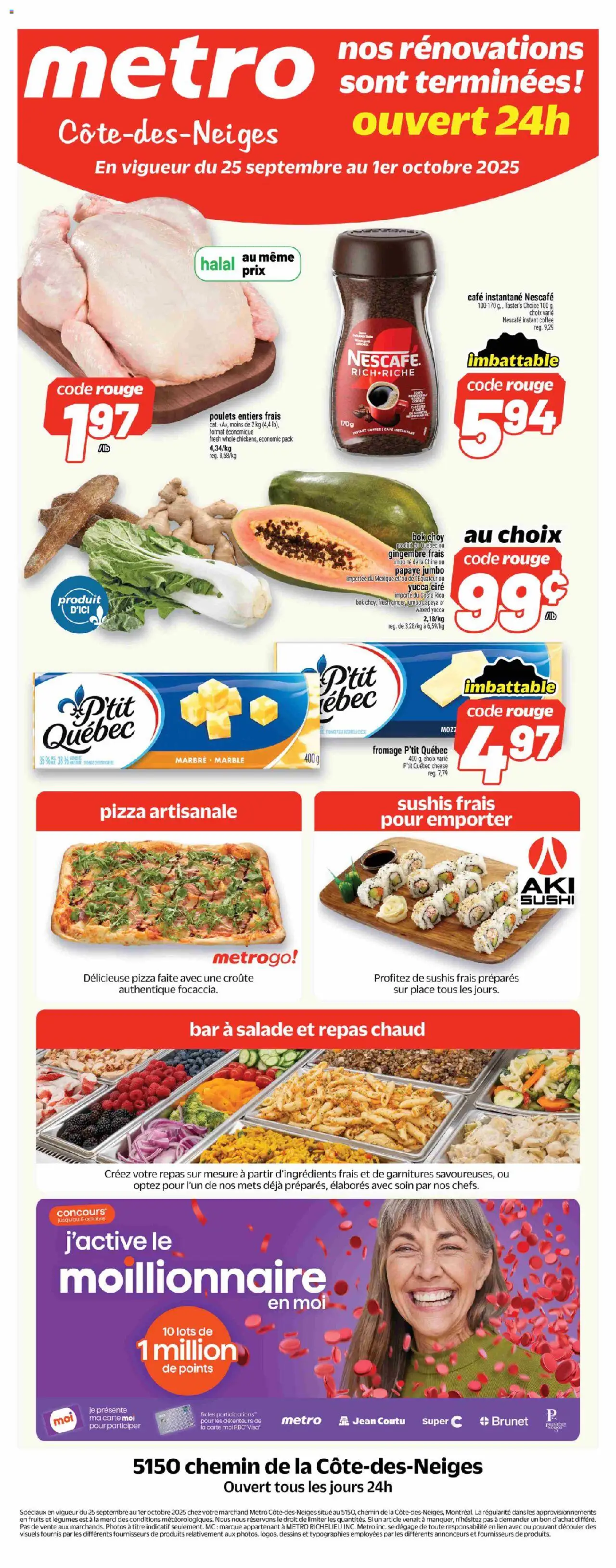 Metro flyer valid from 25.09.2025 | Page: 1 | Products: Cheese, Coffee, Pizza