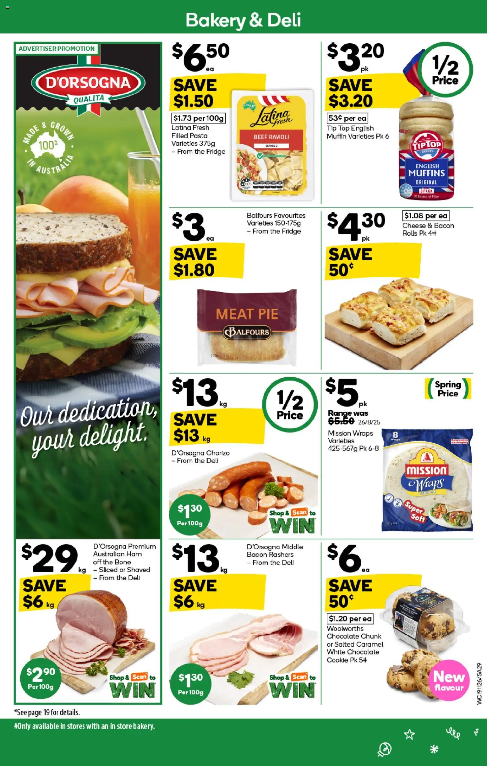 Woolworths catalogue - valid from 19.11.2025 | Page: 29 | Products: Bacon, Beef, Pasta, Bakery