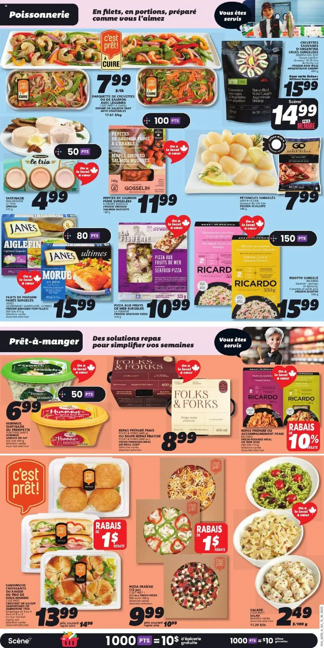 IGA flyer valid from 16.10.2025 | Page: 6 | Products: Fish, Salad, Pizza