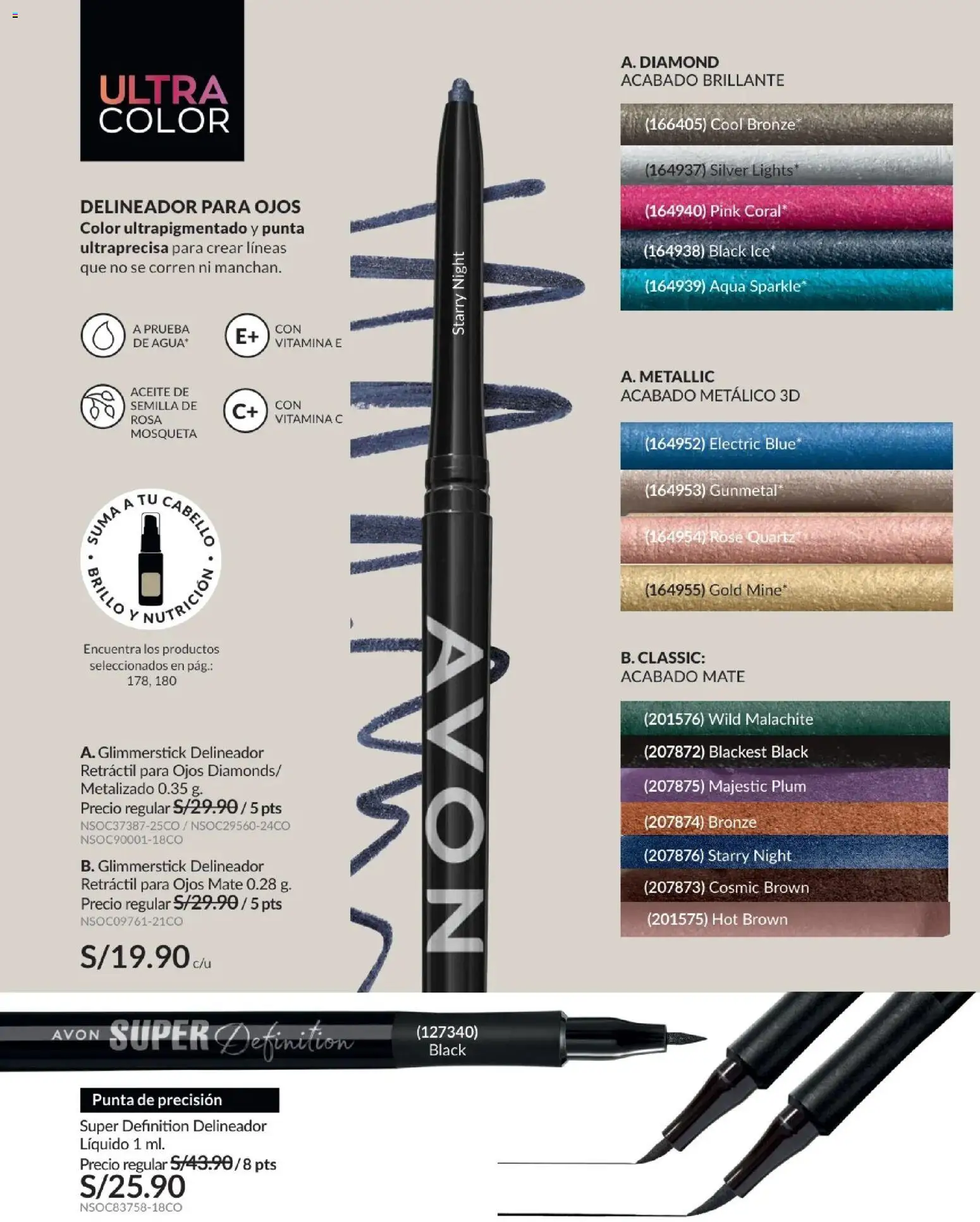 Catálogo Avon válido desde 10.03.2026 | Página: 51 | Productos: Delineador, Aceite