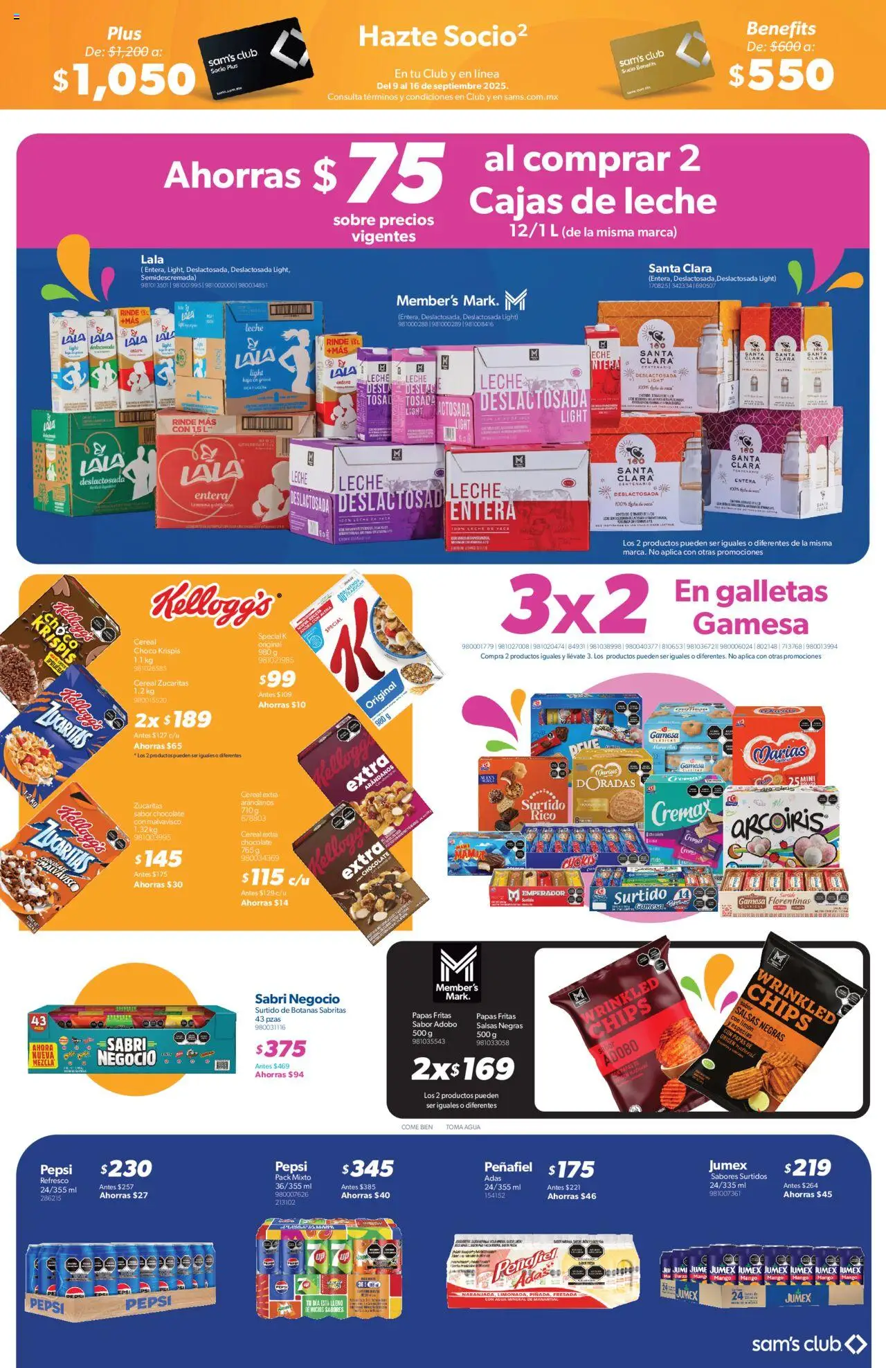 Nuevas ofertas de Sam's Club válidas en toda la República Mexicana desde el 09.09.2025. ¡Encuentra las mejores ofertas en Sam's Club - Catálogo Socio Fest! | Página: 10 | Productos: Azúcar, Papas fritas, Galletas, Sobre