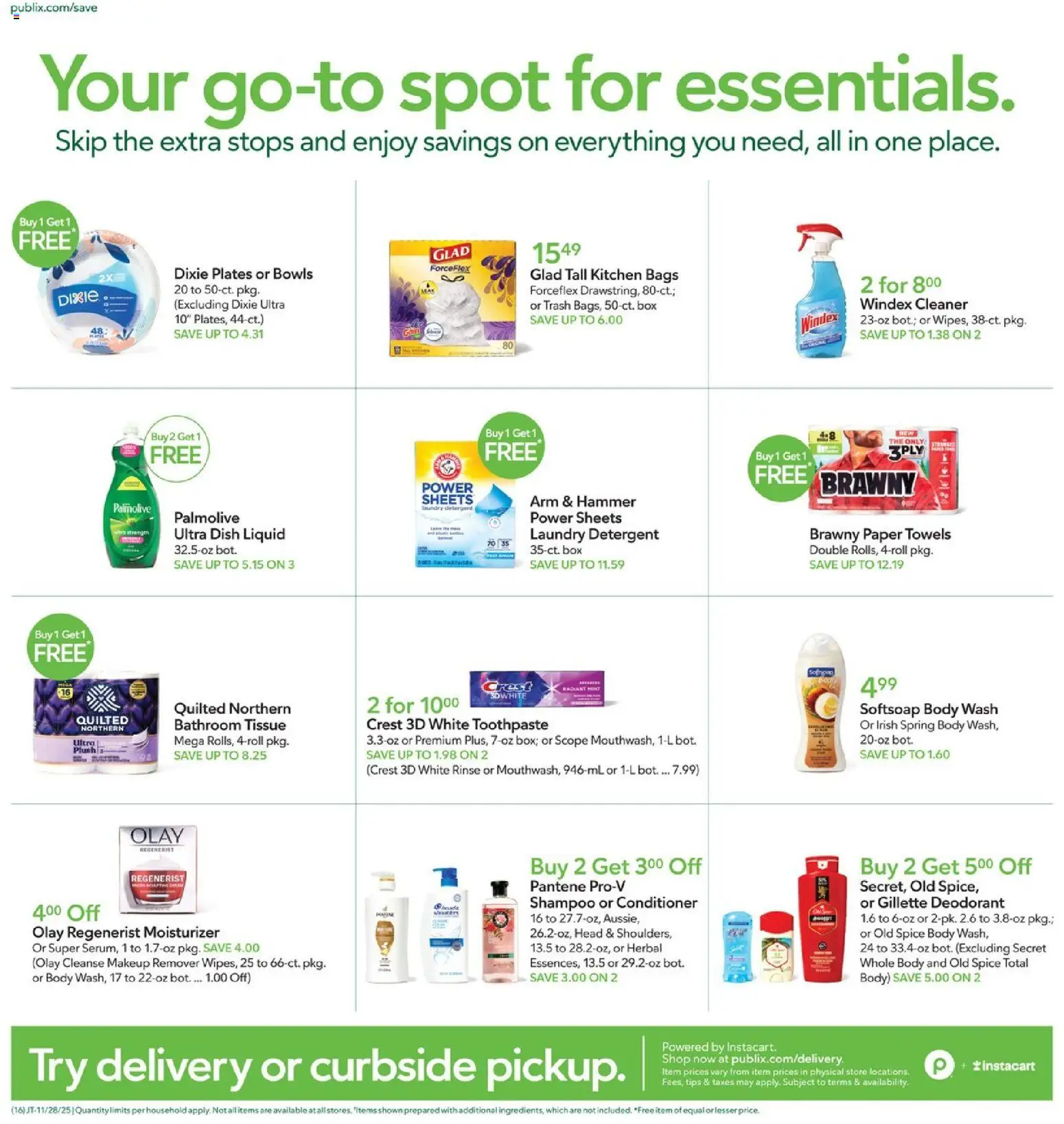 Publix Weekly Ad - valid from 28.11.2025 | Page: 16 | Products: Box, Shampoo, Toothpaste, Body Wash