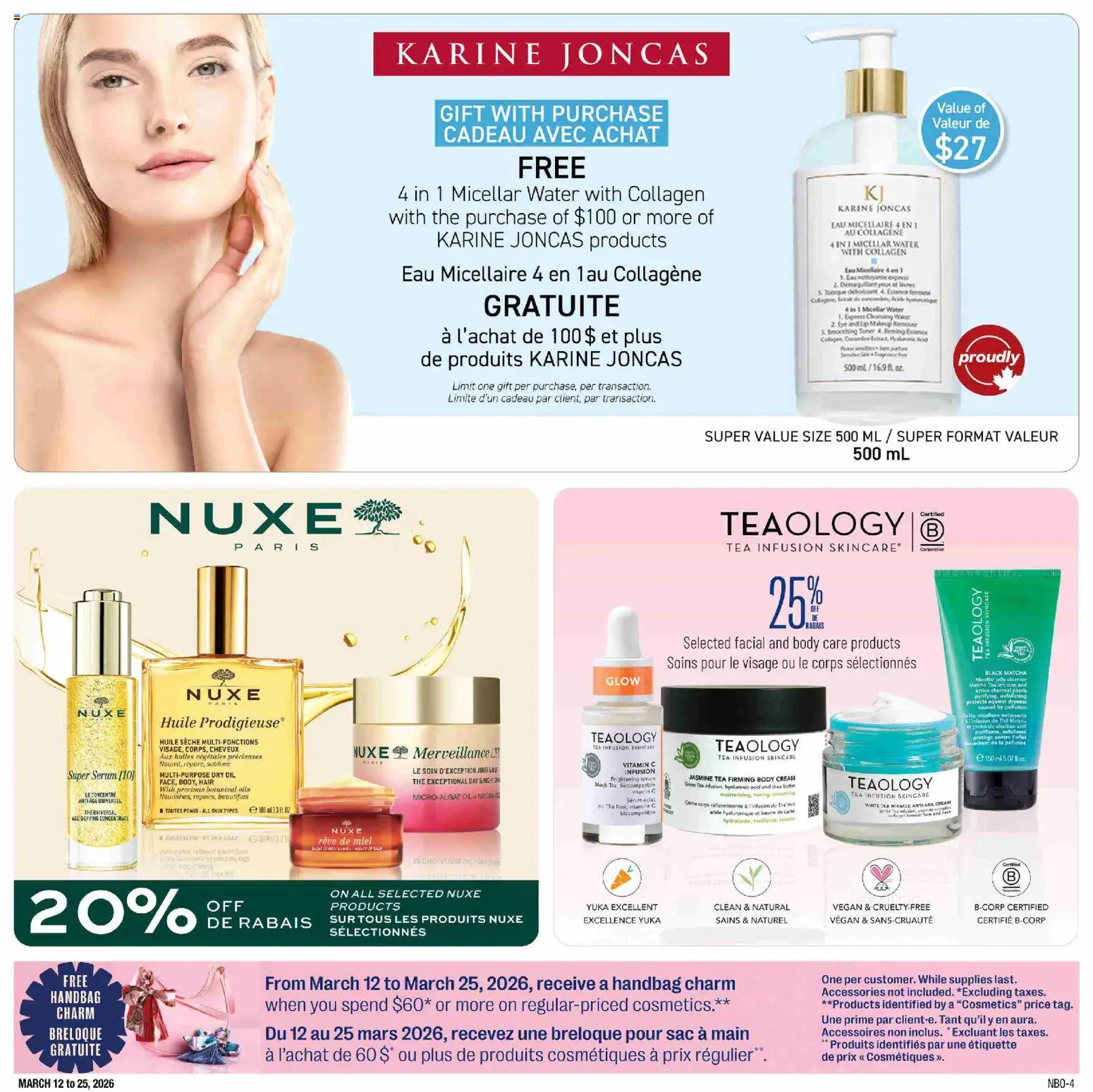 Jean Coutu flyer valid from 12.03.2026 | Page: 8 | Products: Tea, Handbag, Cream, Oil