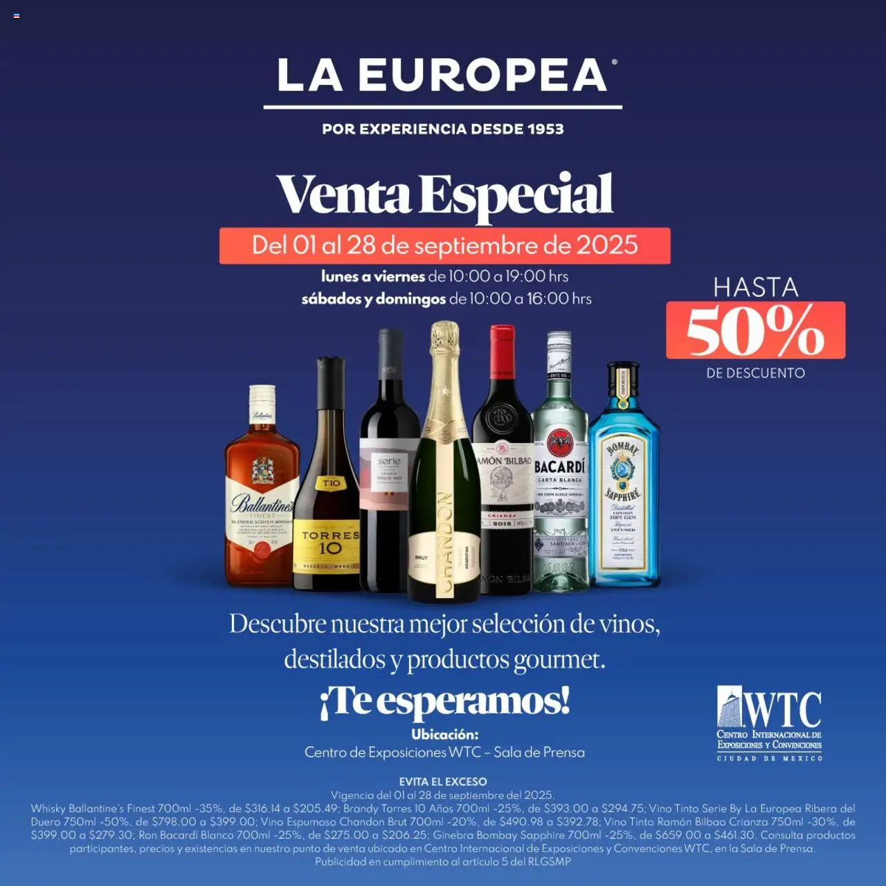 Nuevas ofertas de La Europea válidas en toda la República Mexicana desde el 01.09.2025. ¡Encuentra las mejores ofertas en La Europea - Catálogo Venta Especial! | Página: 1 | Productos: Ginebra, Prensa, Vino, Whisky