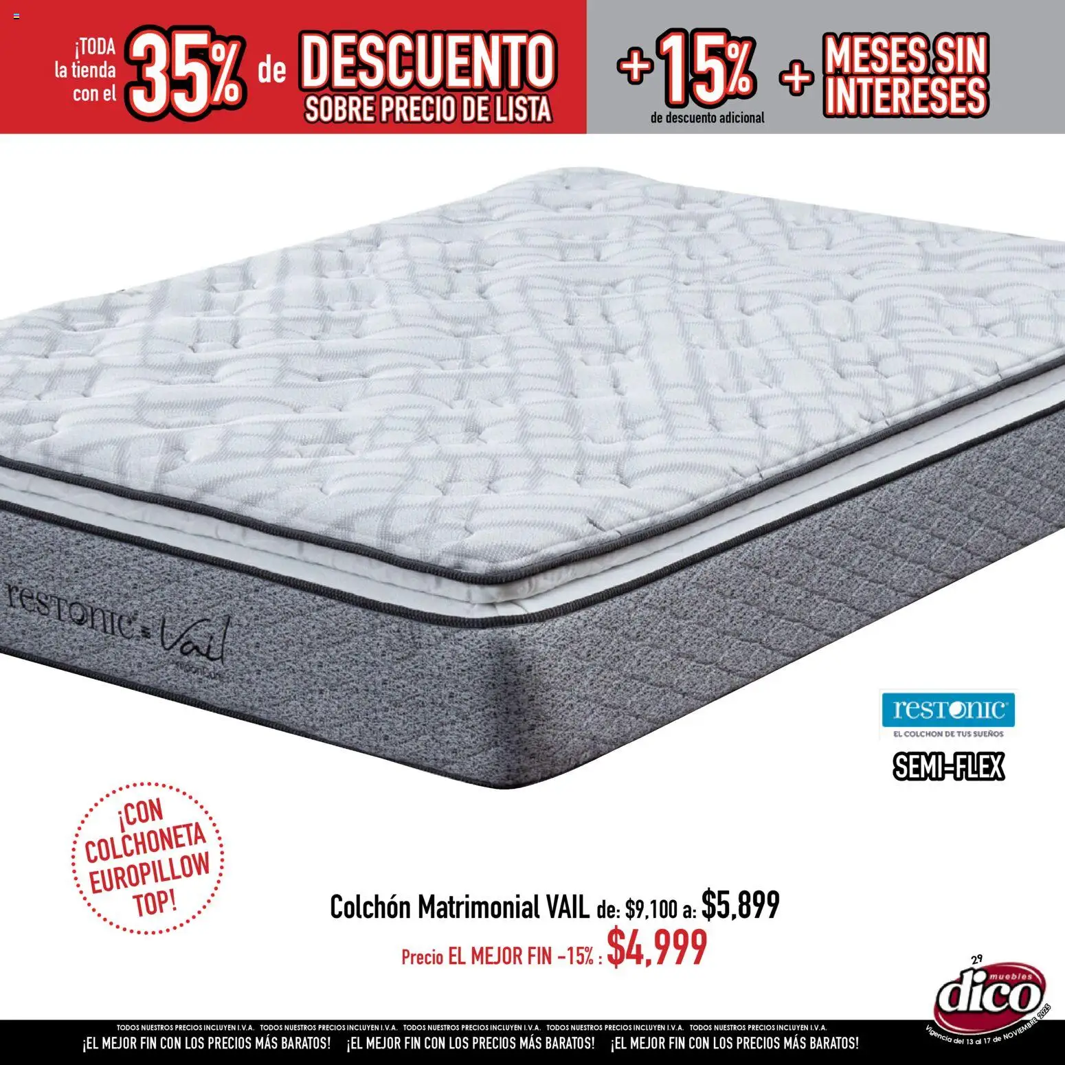 Nuevas ofertas de Muebles Dico válidas en toda la República Mexicana desde el 13.11.2025. ¡Encuentra las mejores ofertas en Muebles Dico Buen Fin ! | Página: 29