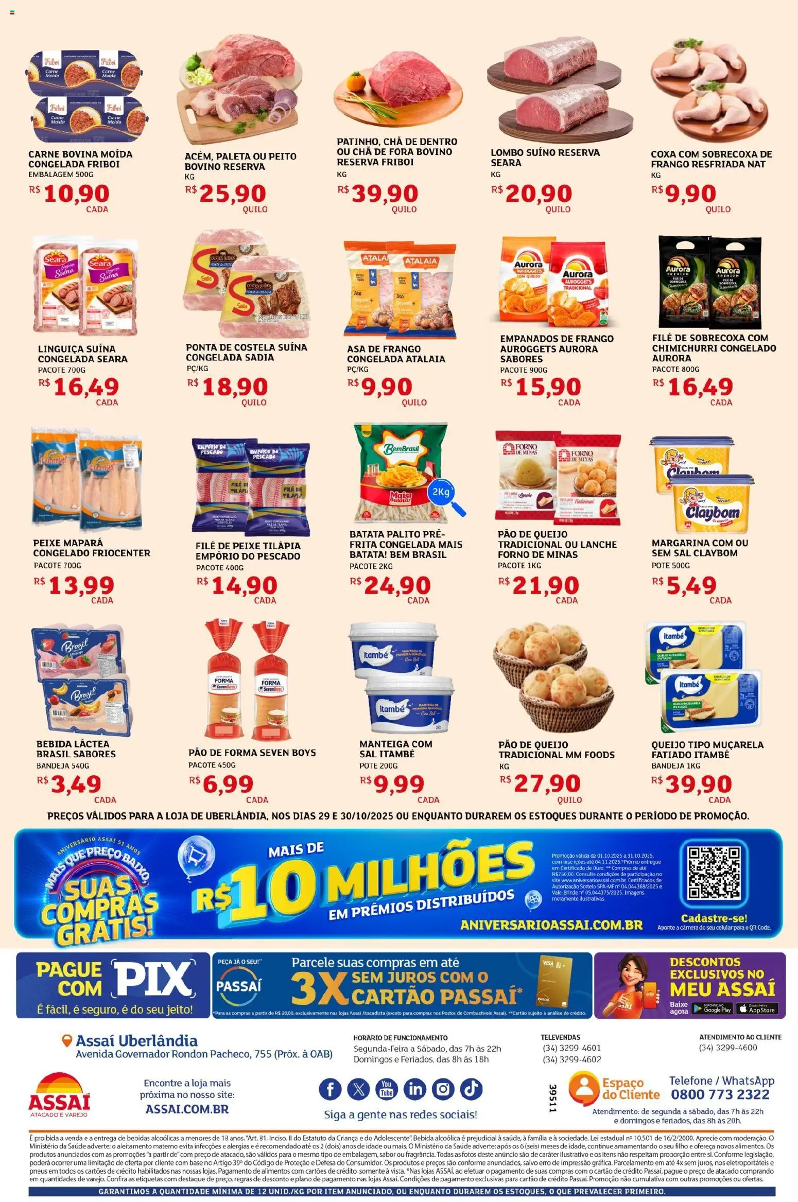 Assaí Atacadista Folheto - válido de 29.10.2025 | Página: 2 | Produtos: Muçarela, Base, Carne, Bandeja