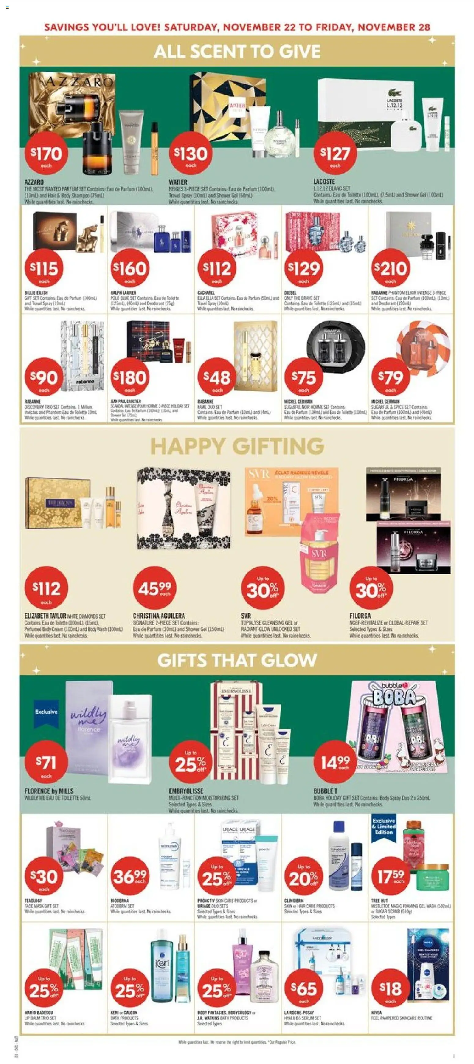 Shoppers flyer valid from 22.11.2025 | Page: 9 | Products: Cream, Shampoo, Face mask, Shower