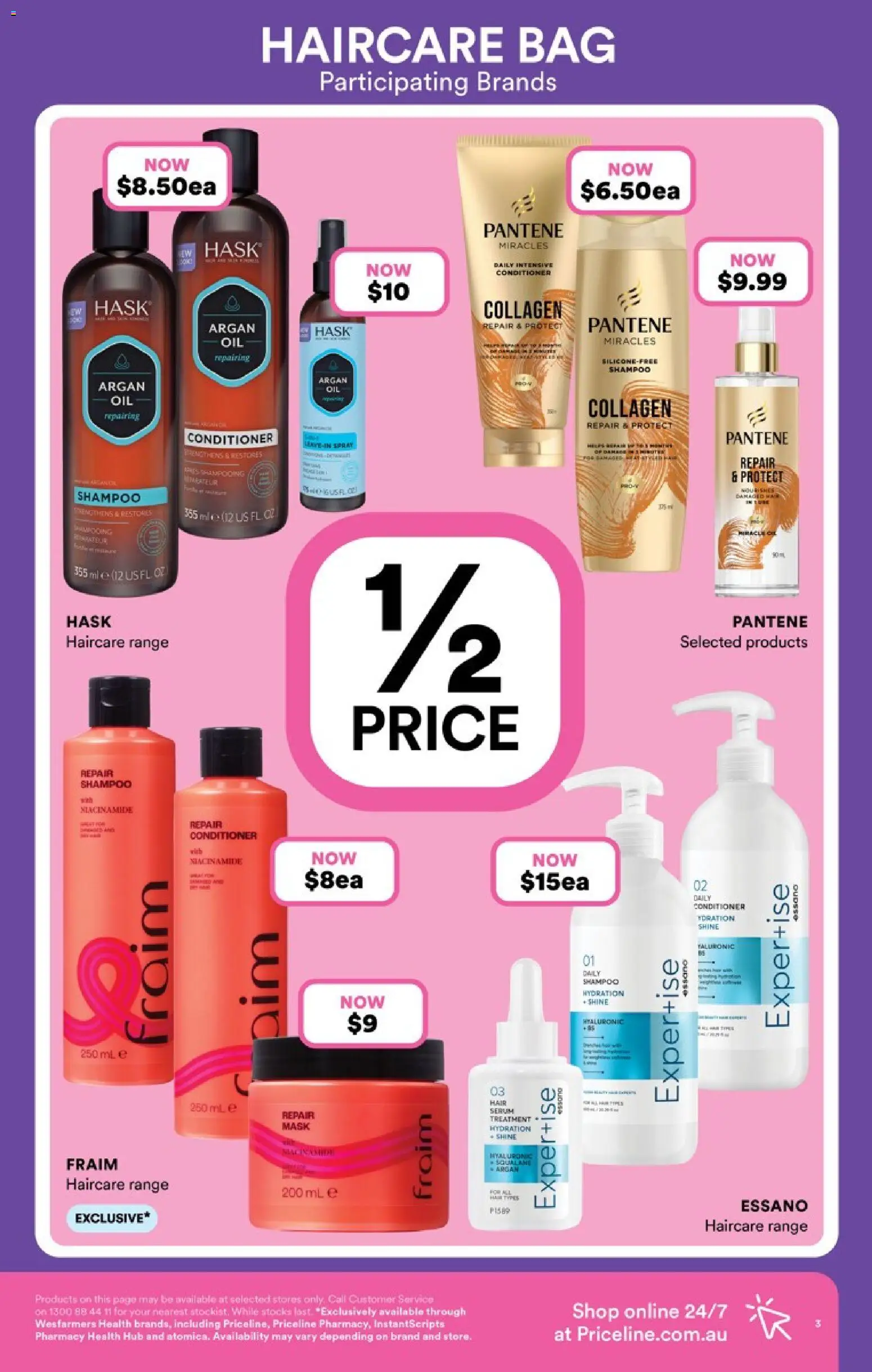Priceline Pharmacy catalogue - valid from 22.01.2026 | Page: 3 | Products: Shampoo, Conditioner, Collagen, Treatment