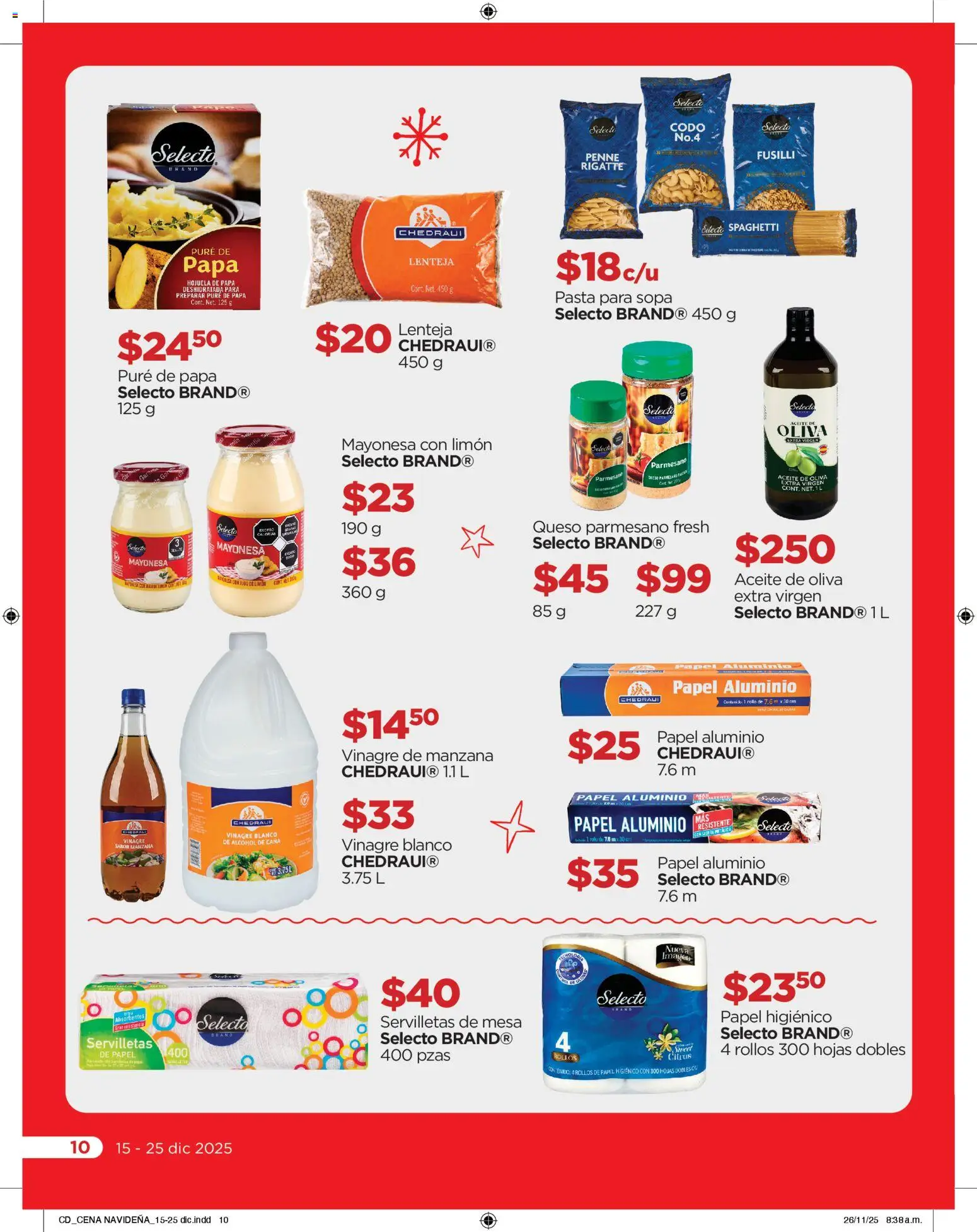 Nuevas ofertas de Chedraui válidas en toda la República Mexicana desde el 15.12.2025. ¡Encuentra las mejores ofertas en Chedraui folleto Delicias navideñas! | Página: 10 | Productos: Mayonesa, Aceite de oliva, Manzana, Mesa