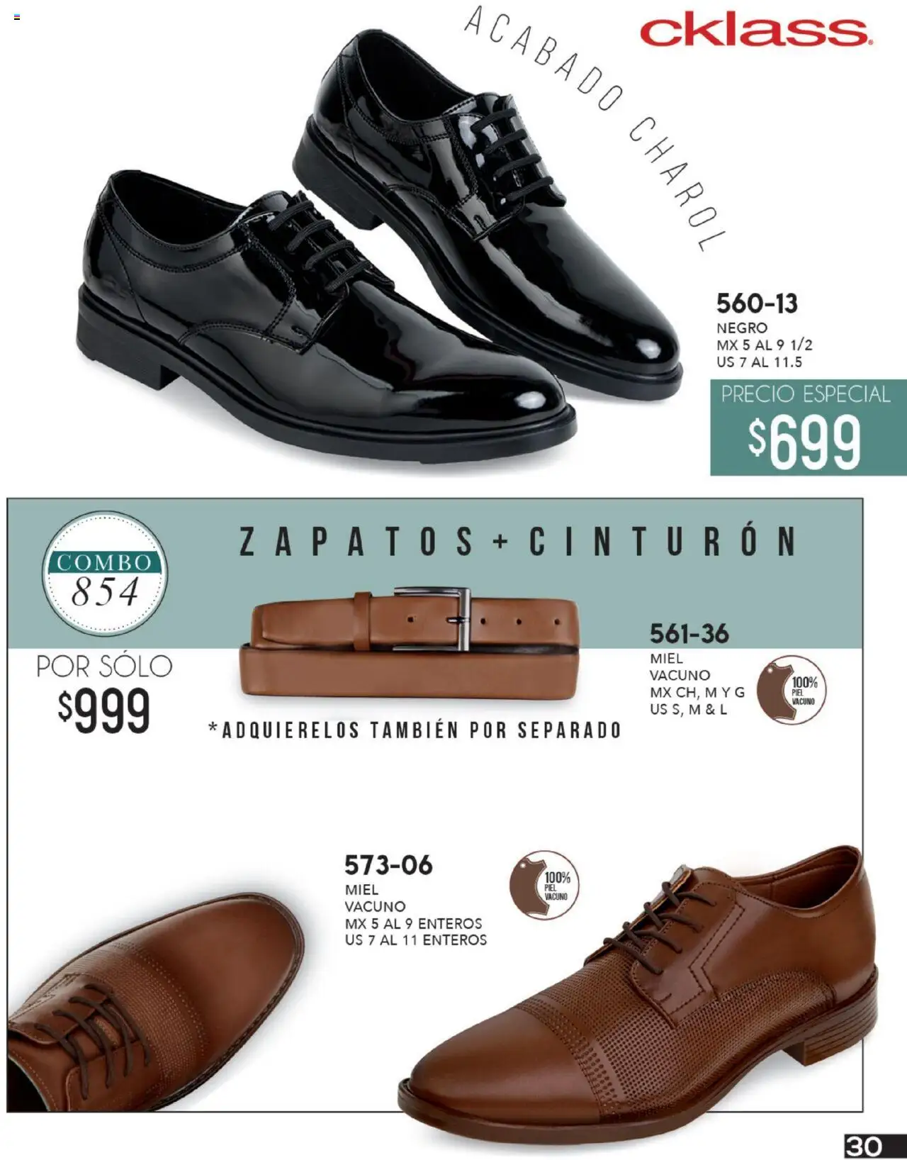 Nuevas ofertas de Cklass válidas en toda la República Mexicana desde el 14.07.2025. ¡Encuentra las mejores ofertas en Cklass catálogo Ropa Caballero! | Página: 134 | Productos: Cinturón, Zapatos