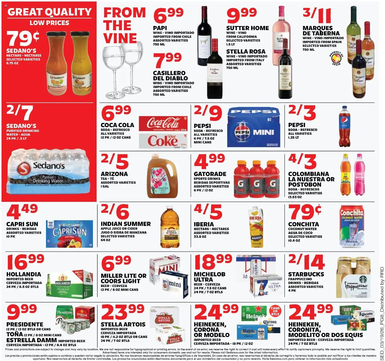 Sedano's Weekly Ad - valid from 18.03.2026 | Page: 8 | Products: Cider, Juice, Wine, Mango