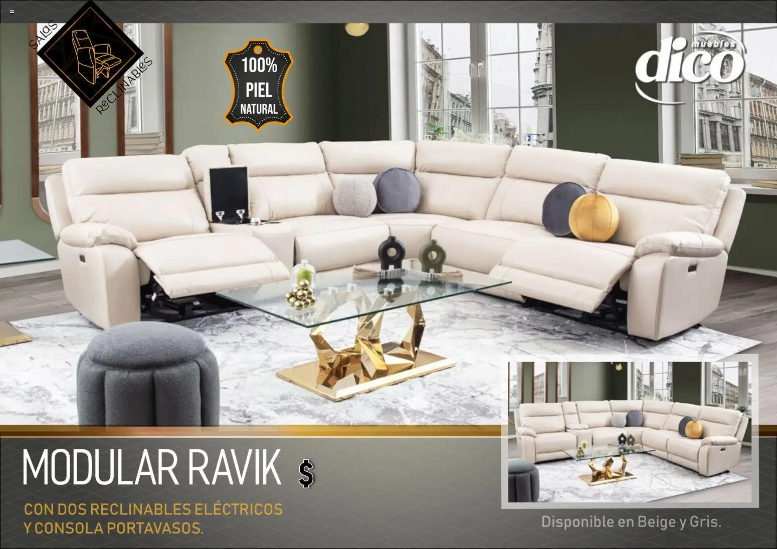 Nuevas ofertas de Muebles Dico válidas en toda la República Mexicana desde el 01.01.2026. ¡Encuentra las mejores ofertas en Muebles Dico catálogo Salas reclinables! | Página: 22 | Productos: Modular