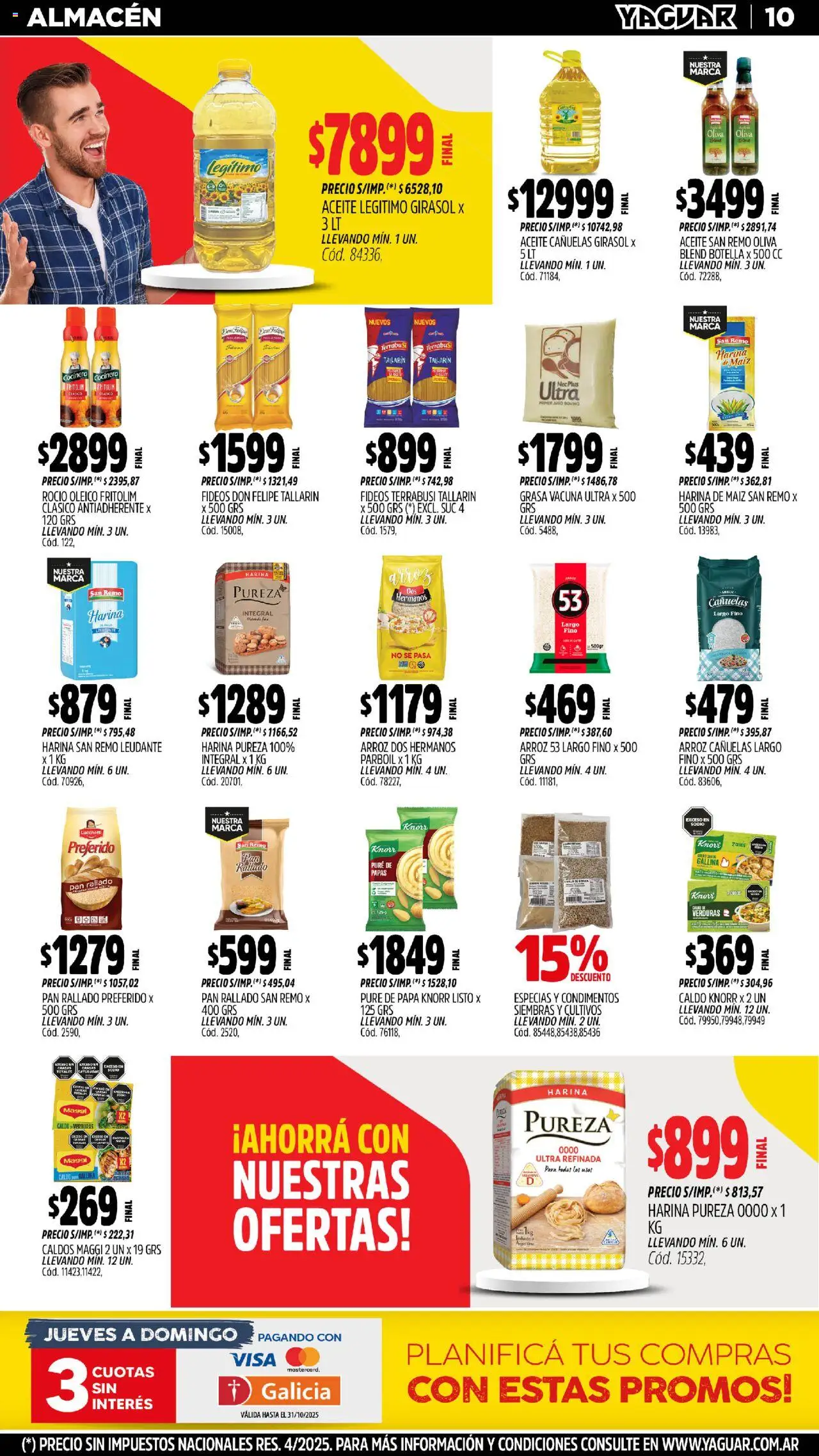 Yaguar - General Roca │ válido desde el 20.10.2025 | Página: 10 | Productos: Papa, Maiz, Fideos, Pan rallado